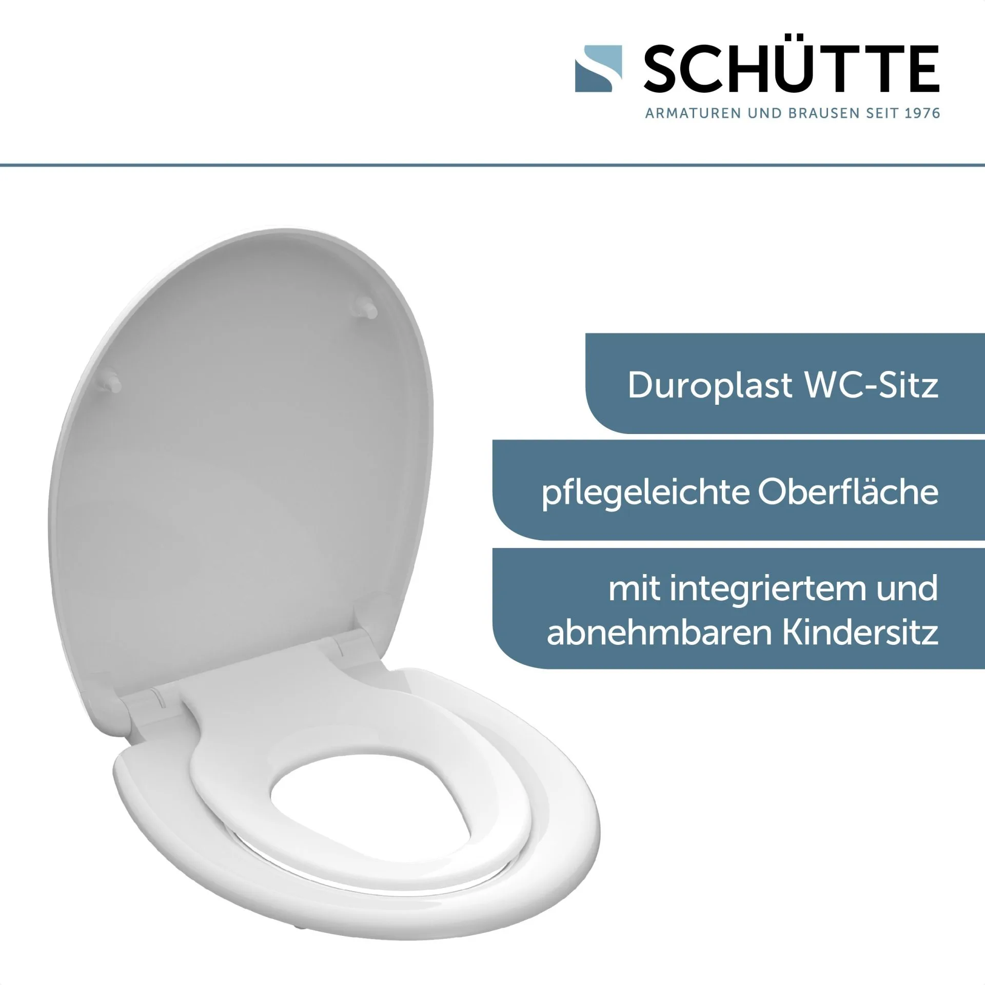 SCHÜTTE FAMILY WHITE WC-Sitz, Kunststoff, mit Absenkautomatik und Schnellverschluss