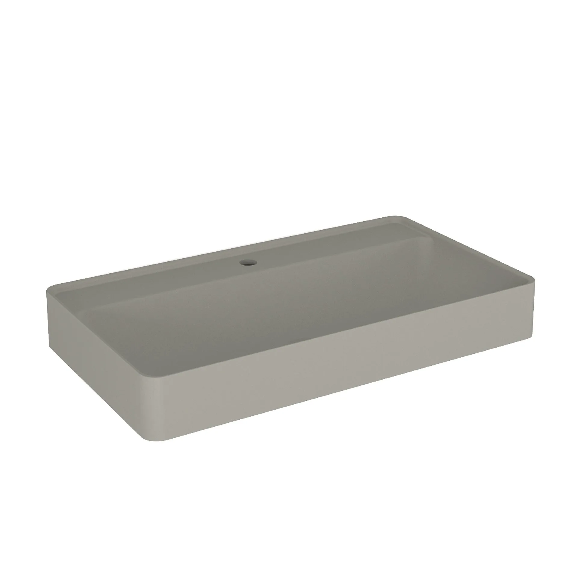 BADEDU SORA Waschbecken mit Unterschrank 80 cm breit, Schwarz matt, Waschbecken Quarzkomposit Grau, aus Aluminium, mit Füßen