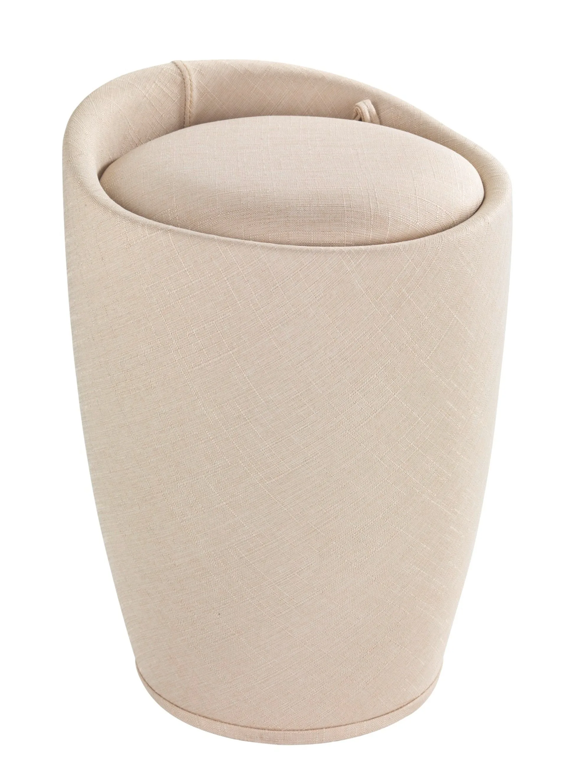 WENKO CANDY Badhocker,Beige, Leinenoptik, mit abnehmbarem Wäschesack
