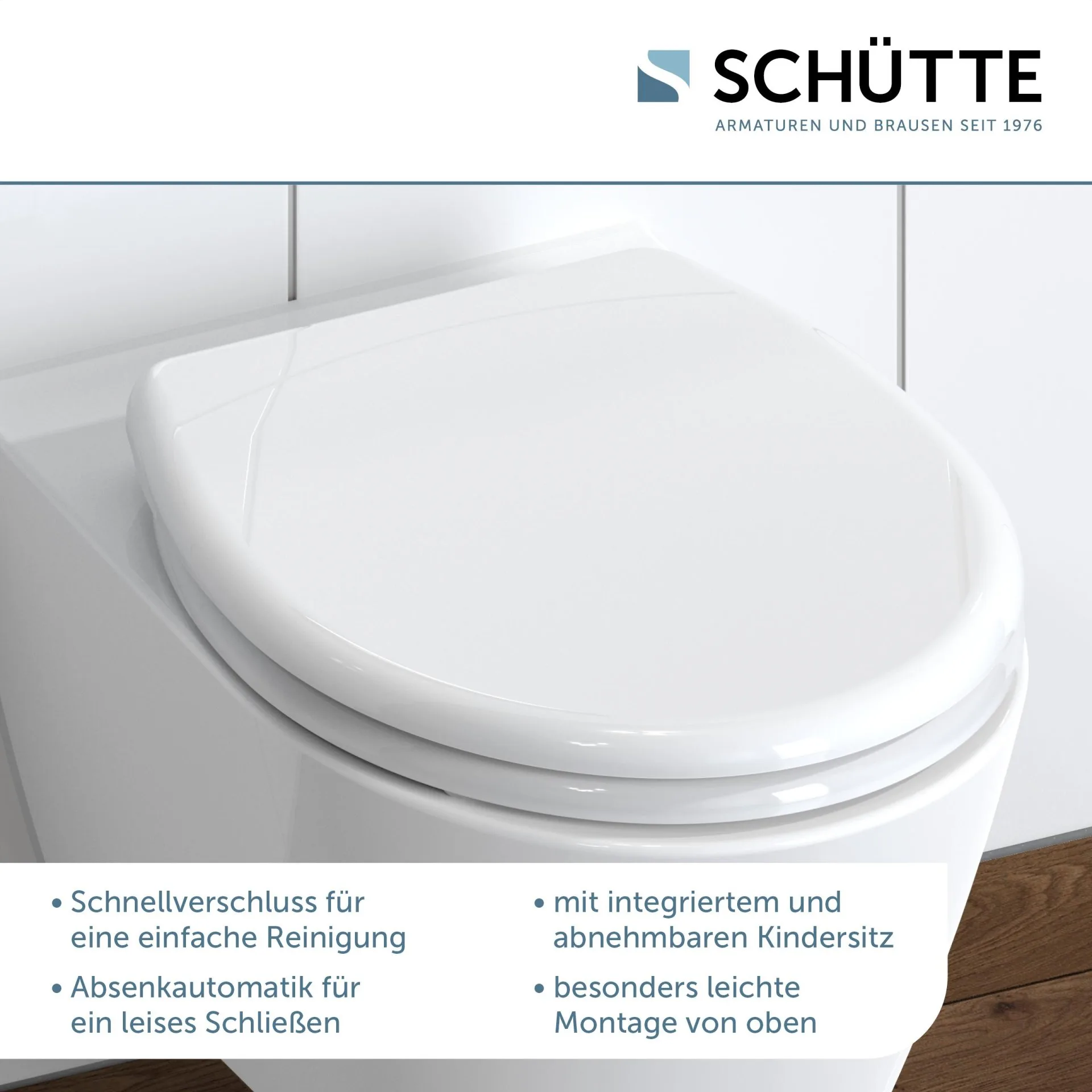 SCHÜTTE FAMILY WHITE WC-Sitz, Kunststoff, mit Absenkautomatik und Schnellverschluss