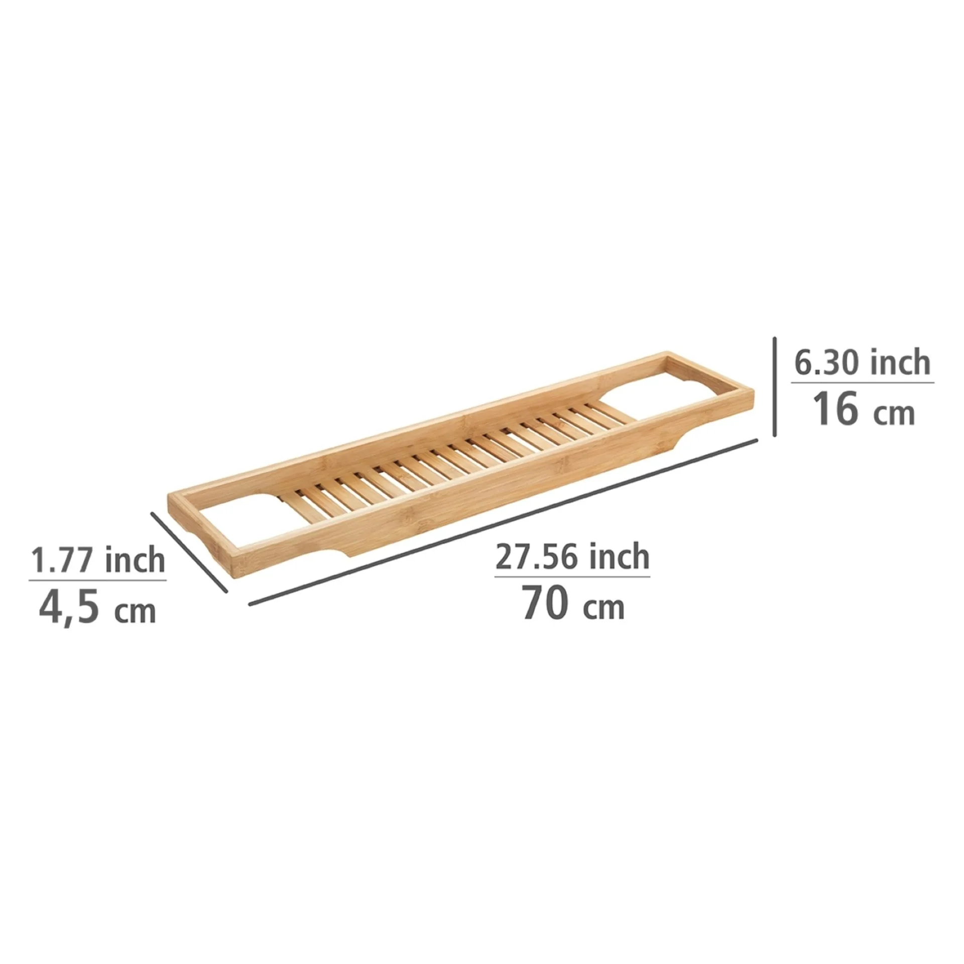 WENKO BAMBUSA Badewannenablage, Braun, aus Bambus