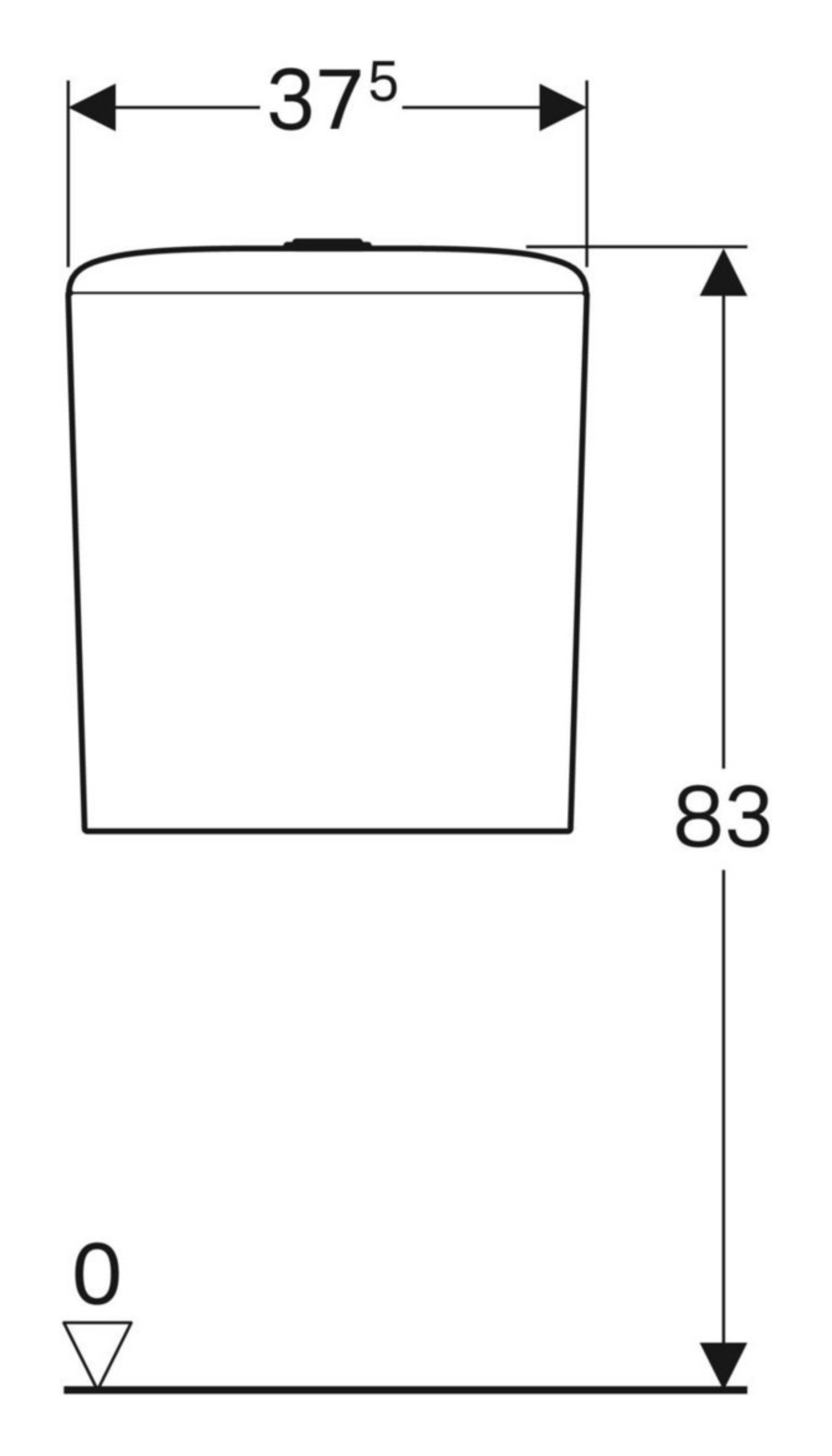 GEBERIT ICON Aufsatz-Spülkasten, Weiß, 2-Mengen-Spülung mit seitlichen Anschluss