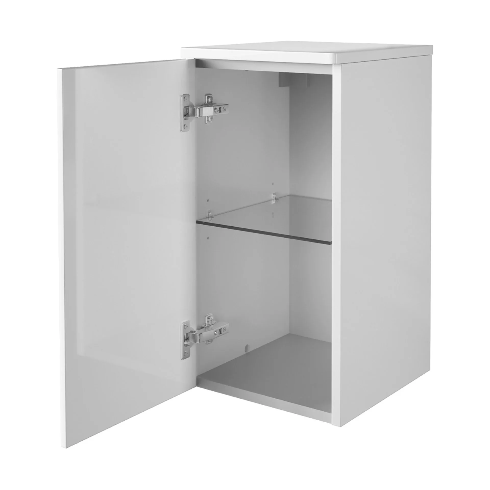 FACKELMANN MILANO Badmöbel Set 6-teilig 88 cm breit, Weiß, Waschbecken Keramik Weiß + LED Spiegel + Unterschrank + Hängeschrank + Hochschrank