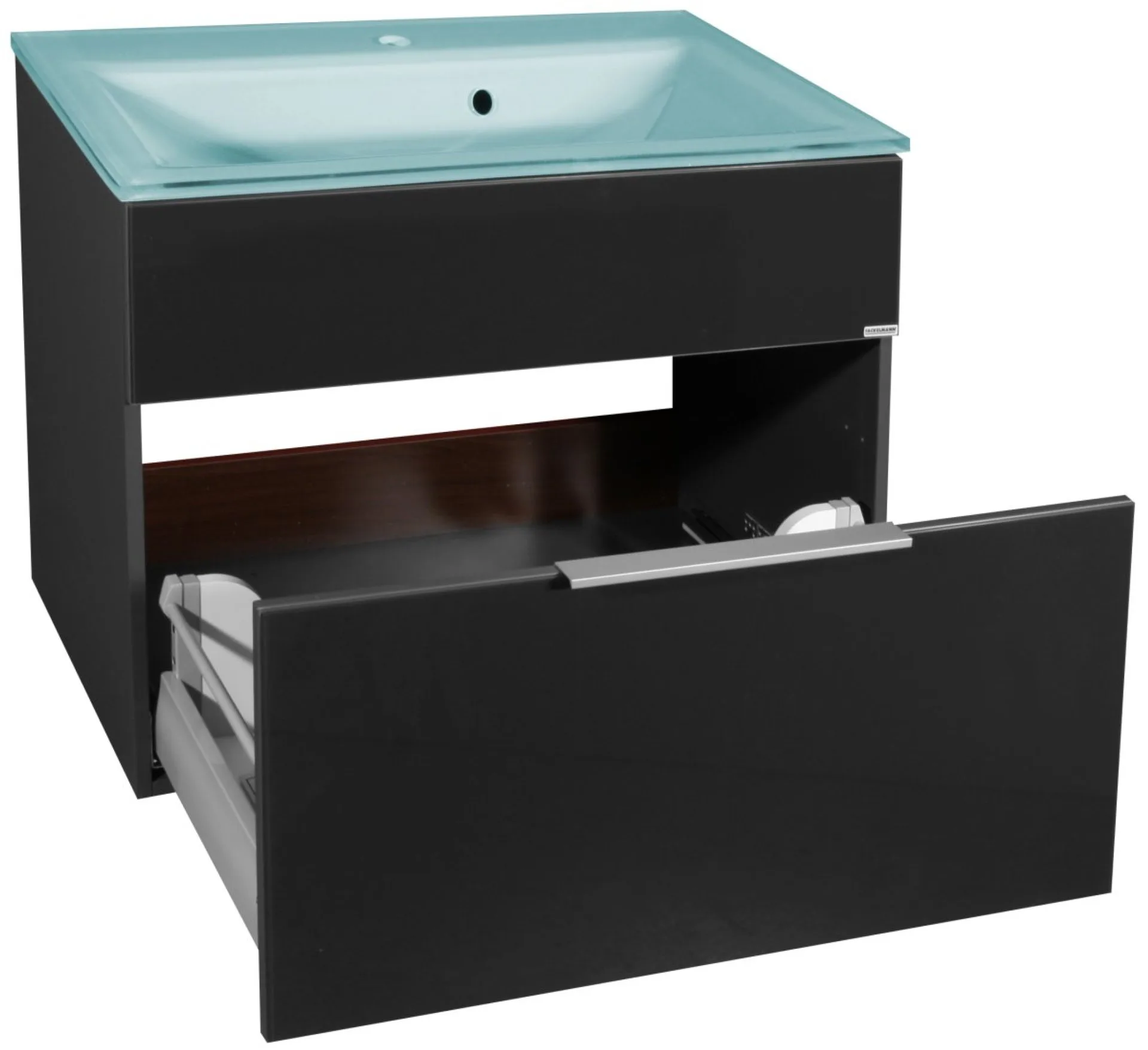 FACKELMANN KARA Waschbeckenunterschrank 80 cm breit, Anthrazit, 1 Schublade