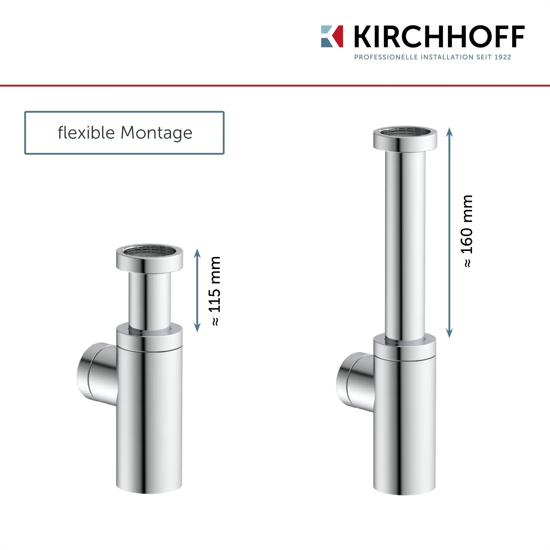 KIRCHHOFF Siphon, Chrom, 1 1/4 " x 32 mm