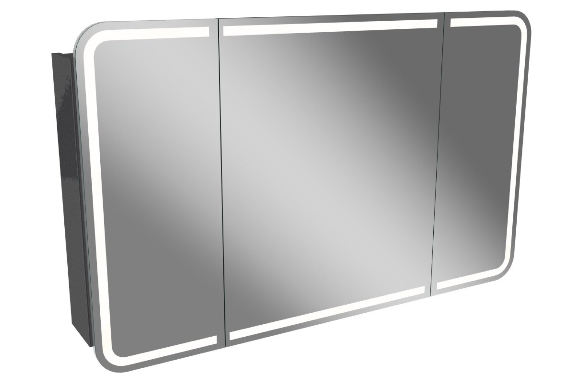 Lanzet M9 Spiegelschrank 120 cm mit umlaufender LED-Beleuchtung, Anthrazit