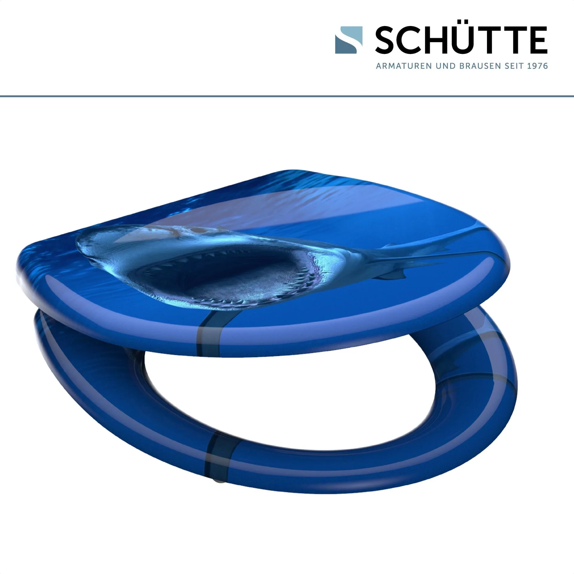 SCHÜTTE SHARK WC-Sitz, Kunststoff, mit Absenkautomatik und Schnellverschluss