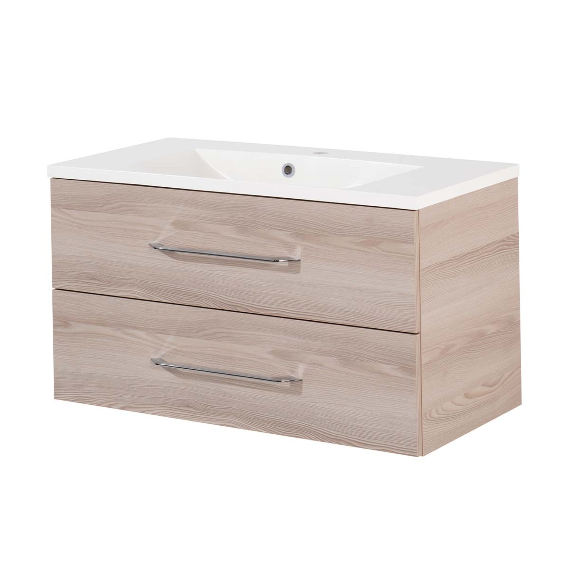 Fackelmann B.CLEVER Waschtisch Set Gussmarmor 90 cm, Braun hell