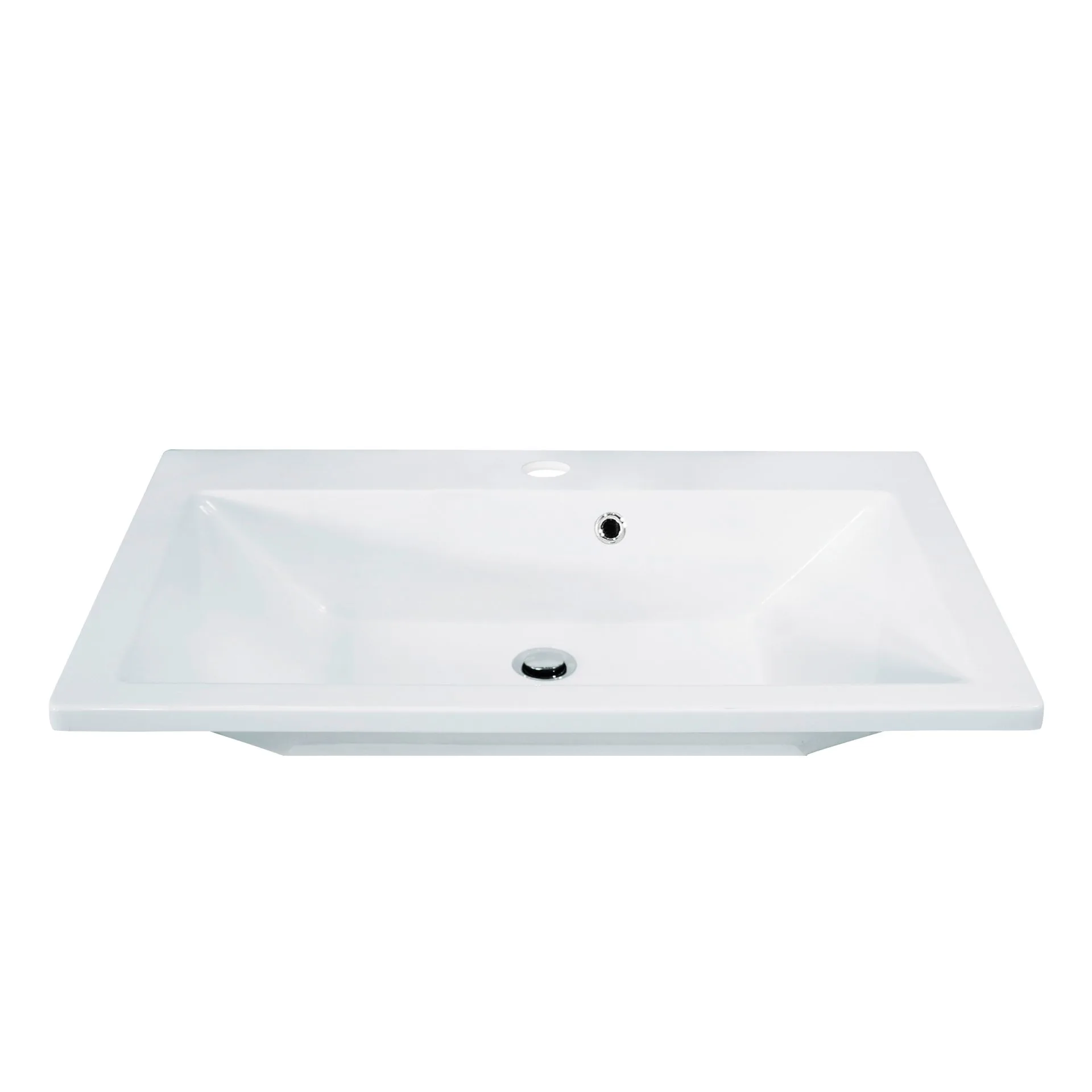 FACKELMANN DOMINO Waschbecken, 80 cm breit, Weiß, Gussmarmor