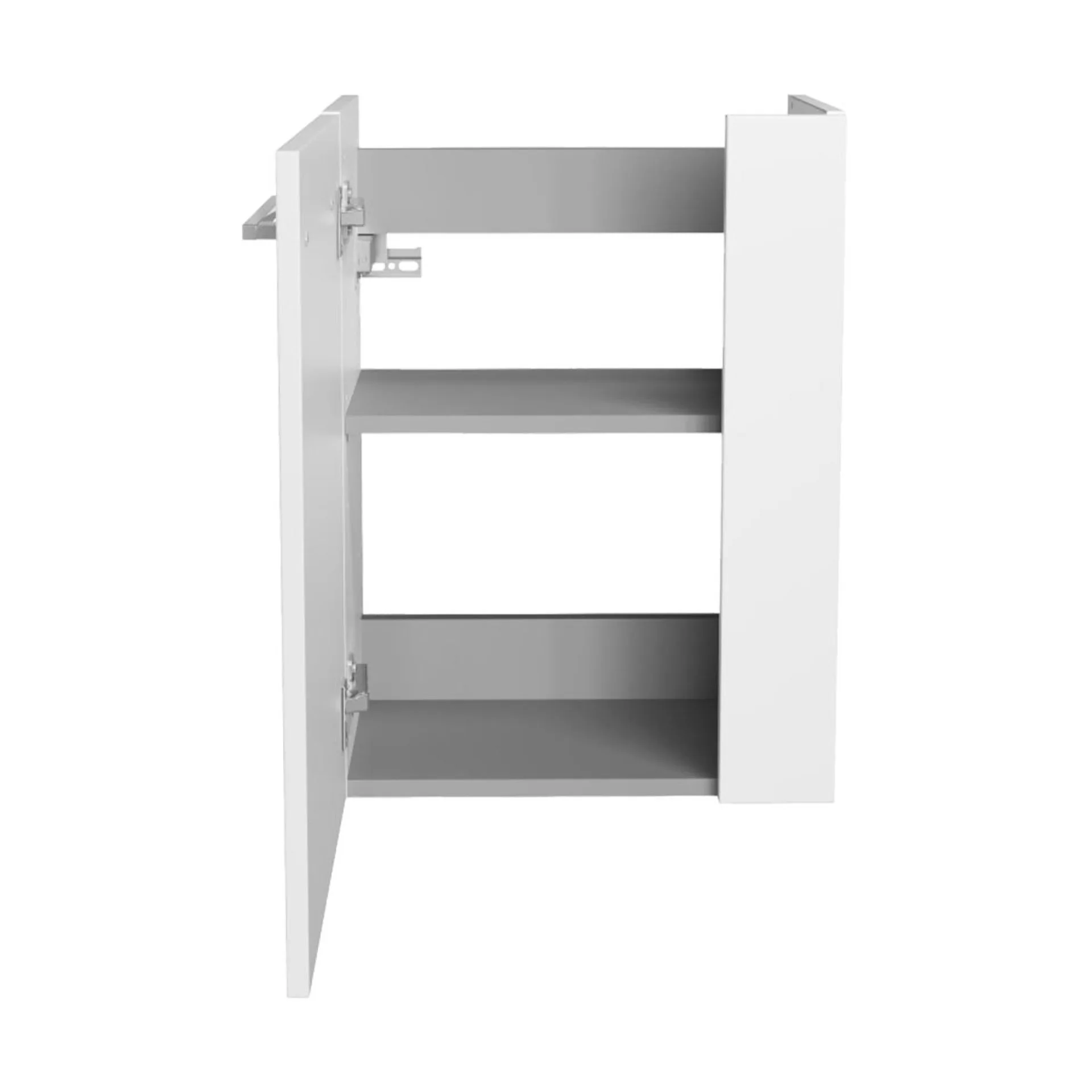 FACKELMANN SBC SCENO Waschbeckenunterschrank Gäste WC 45 cm breit, Weiß, Türanschlag links