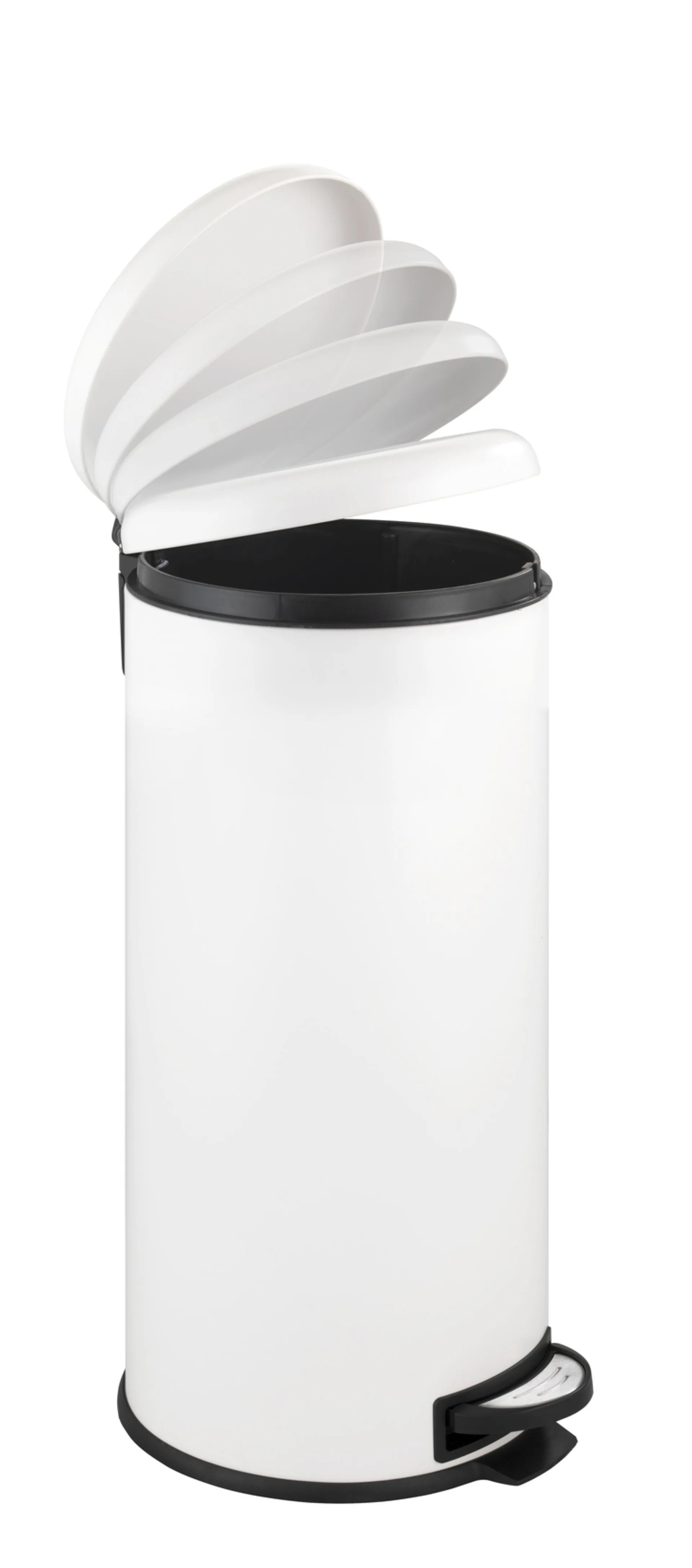 WENKO LEMAN Mülleimer 30 Liter, Weiß, Easy Close