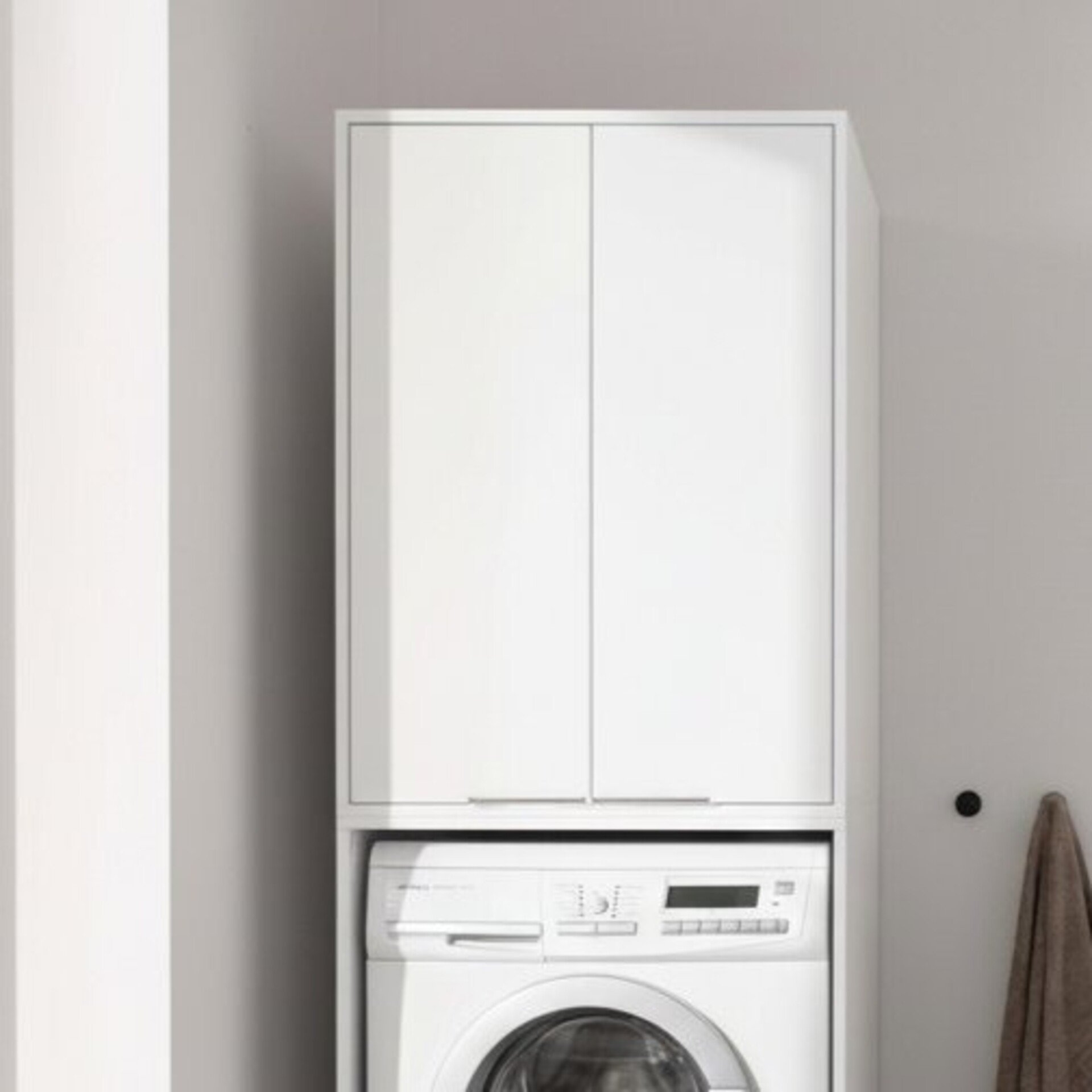 FACKELMANN Waschmaschinen Aufsatzschrank 65 cm breit, Weiß