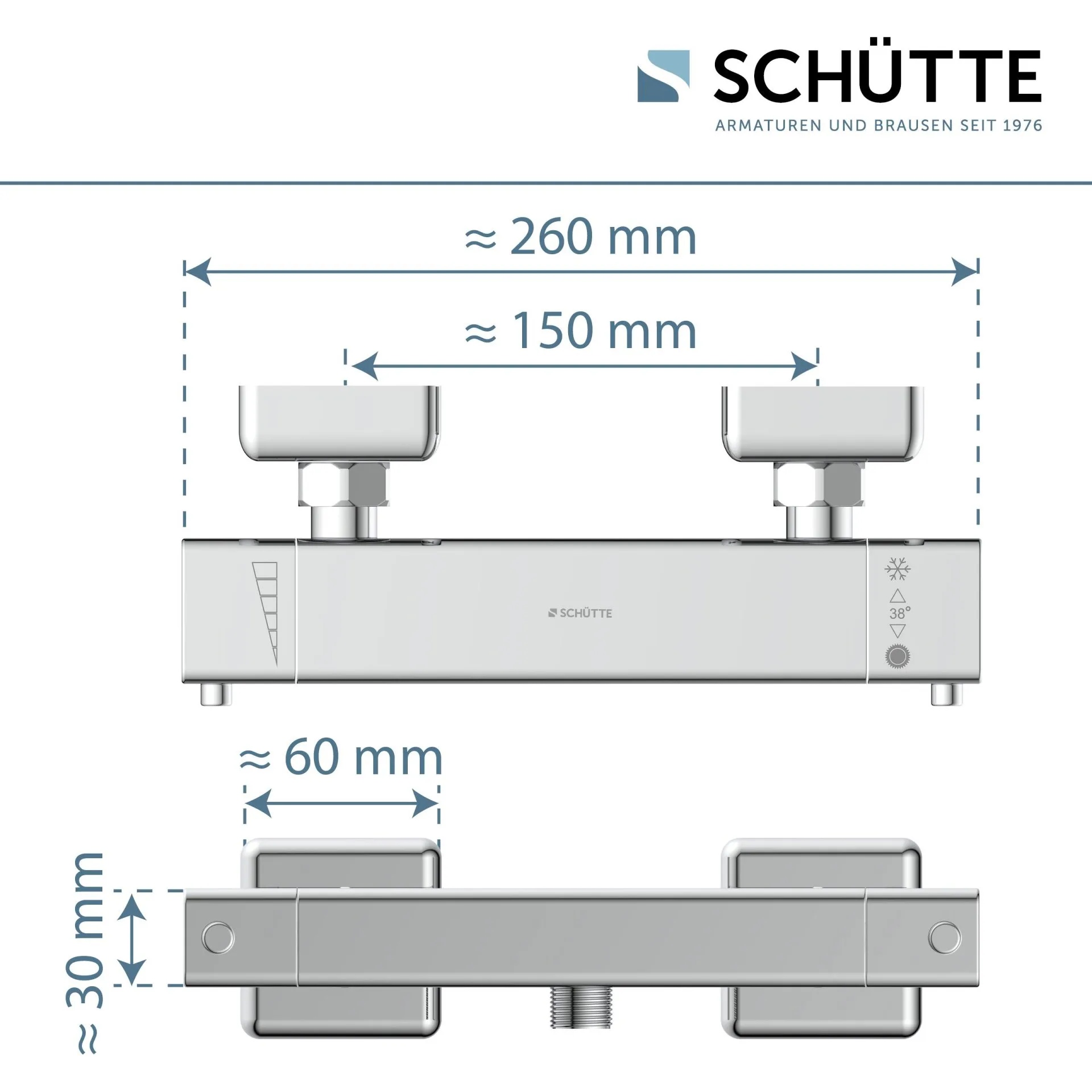 SCHÜTTE SIGNO Duschthermostat, Chrom
