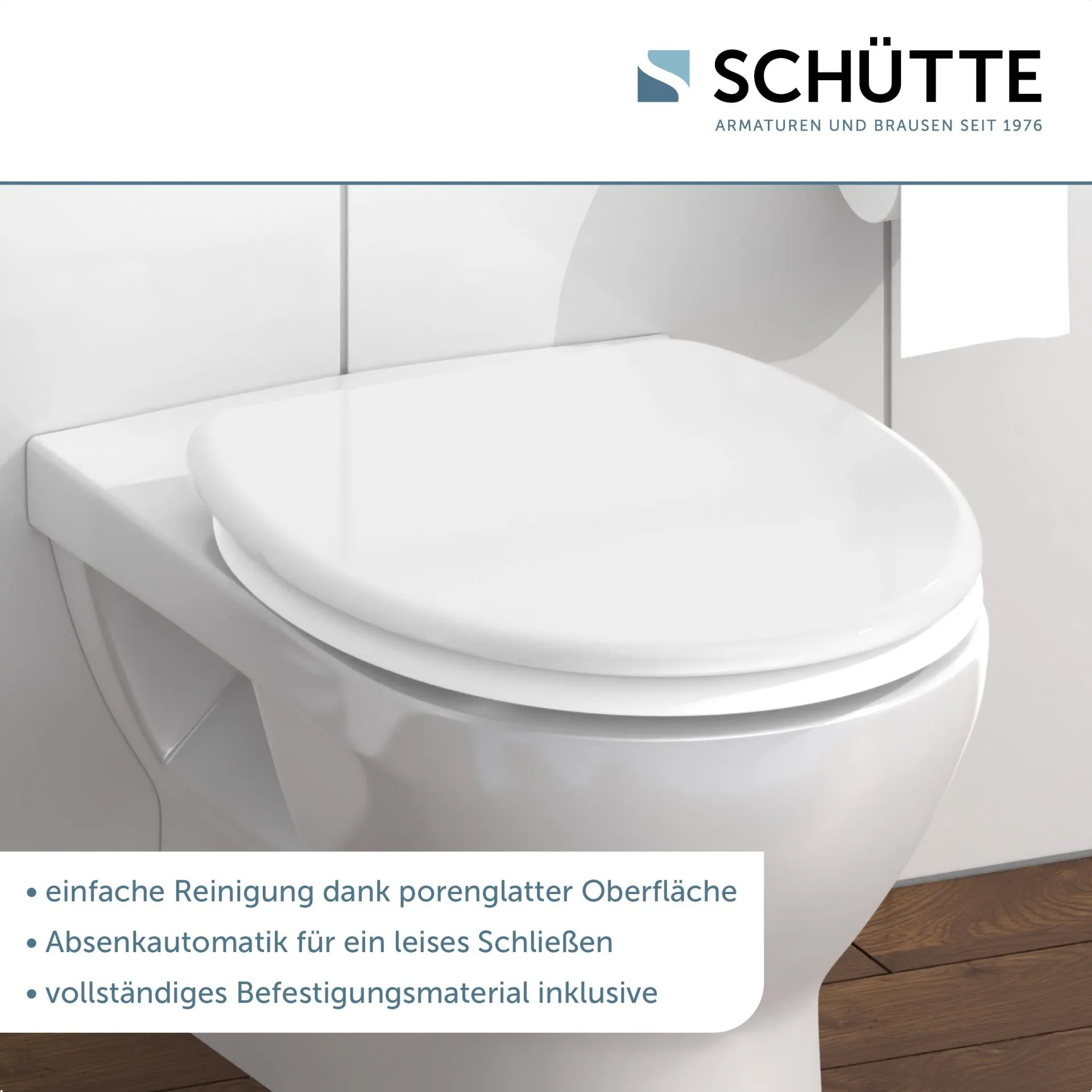 SCHÜTTE WHITE WC-Sitz, Kunststoff, mit Absenkautomatik