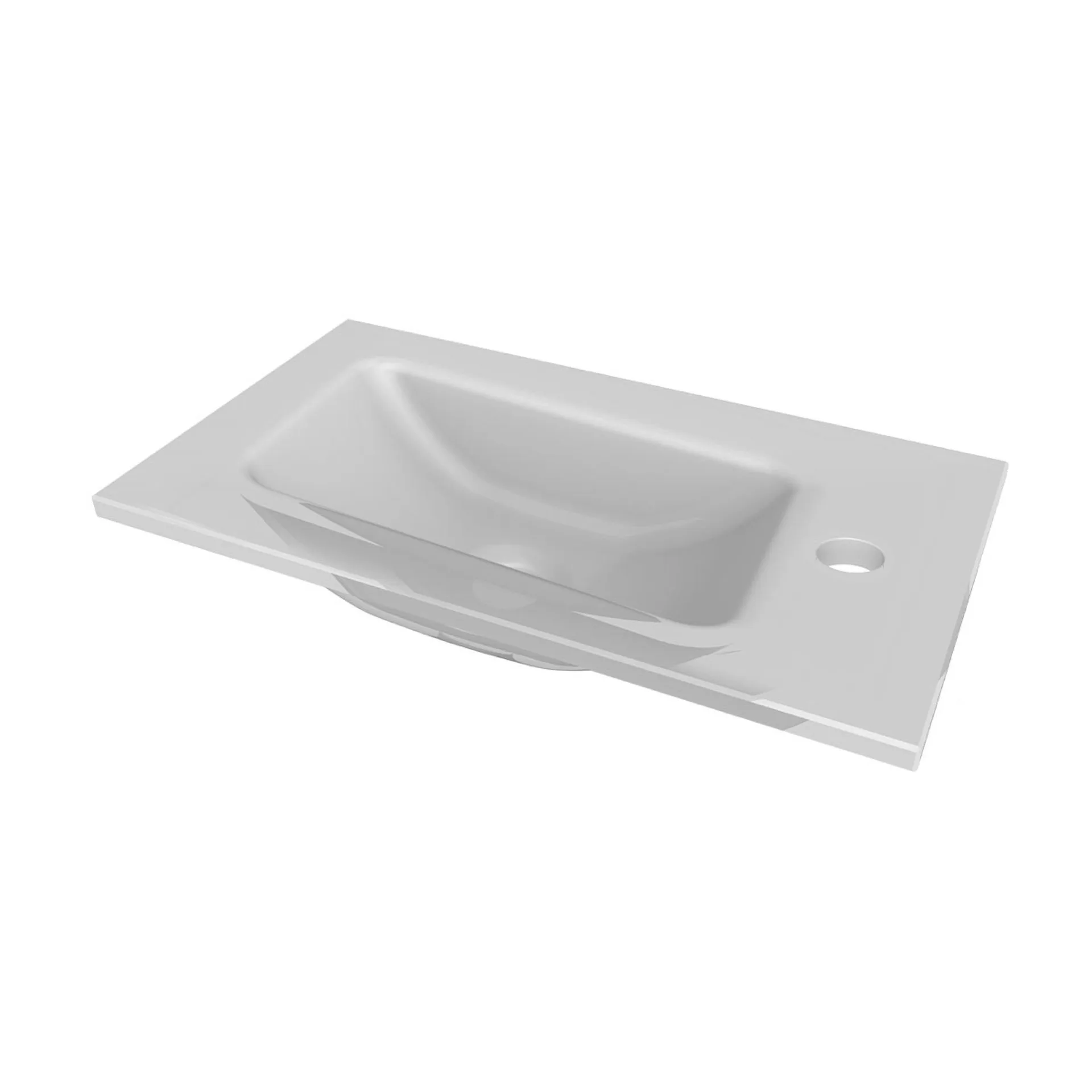 FACKELMANN SBC B.CLEVER Gäste WC Waschtisch Set 45 cm breit, Weiß/Braun hell, Waschbecken Glas Weiß, Türanschlag links