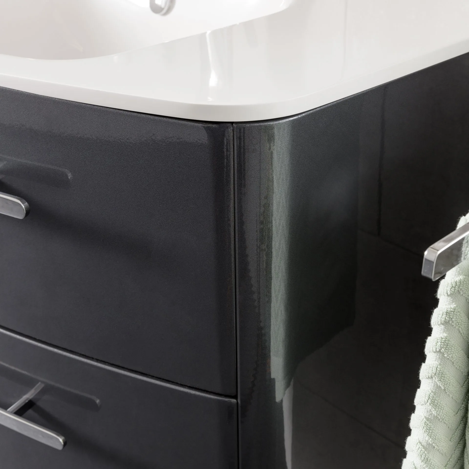 Lanzet Classico Doppel-Waschtischunterschrank 140cm, Anthrazit