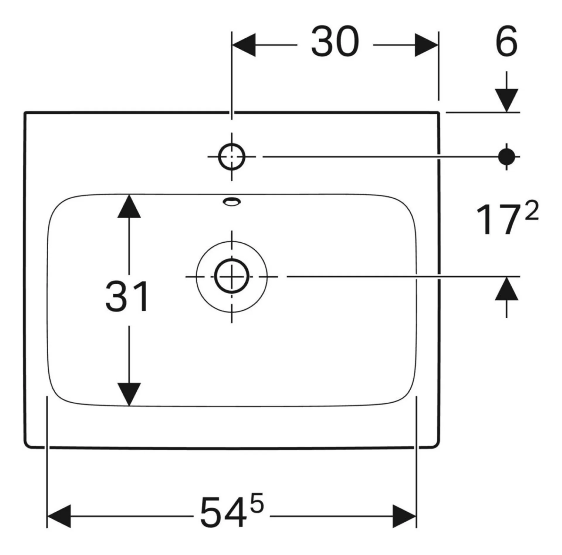 GEBERIT ICON Waschbecken Keramik 60 cm breit, Weiß, KeraTect