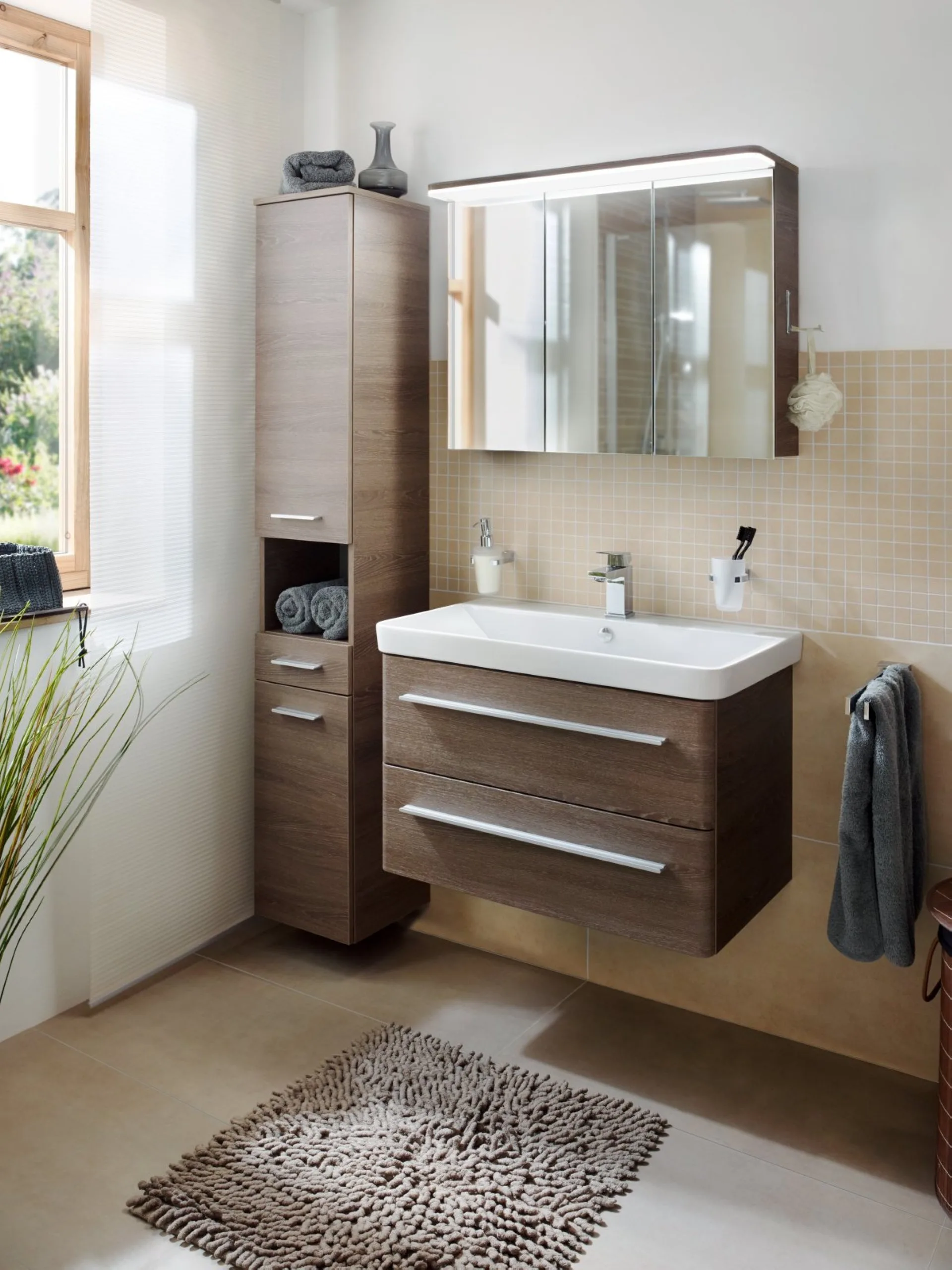 Lanzet K8 Waschtischunterschrank 76 cm Dunkelbraun