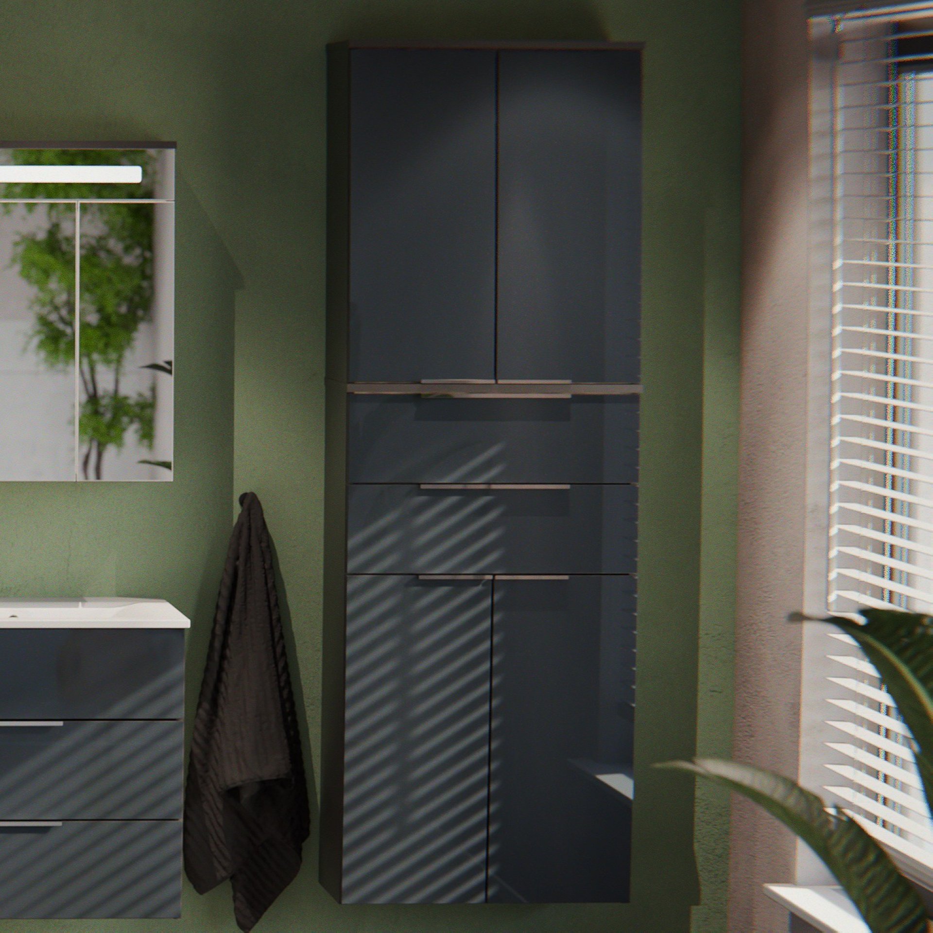 Fackelmann KARA Hochschrank 61 cm, Anthrazit