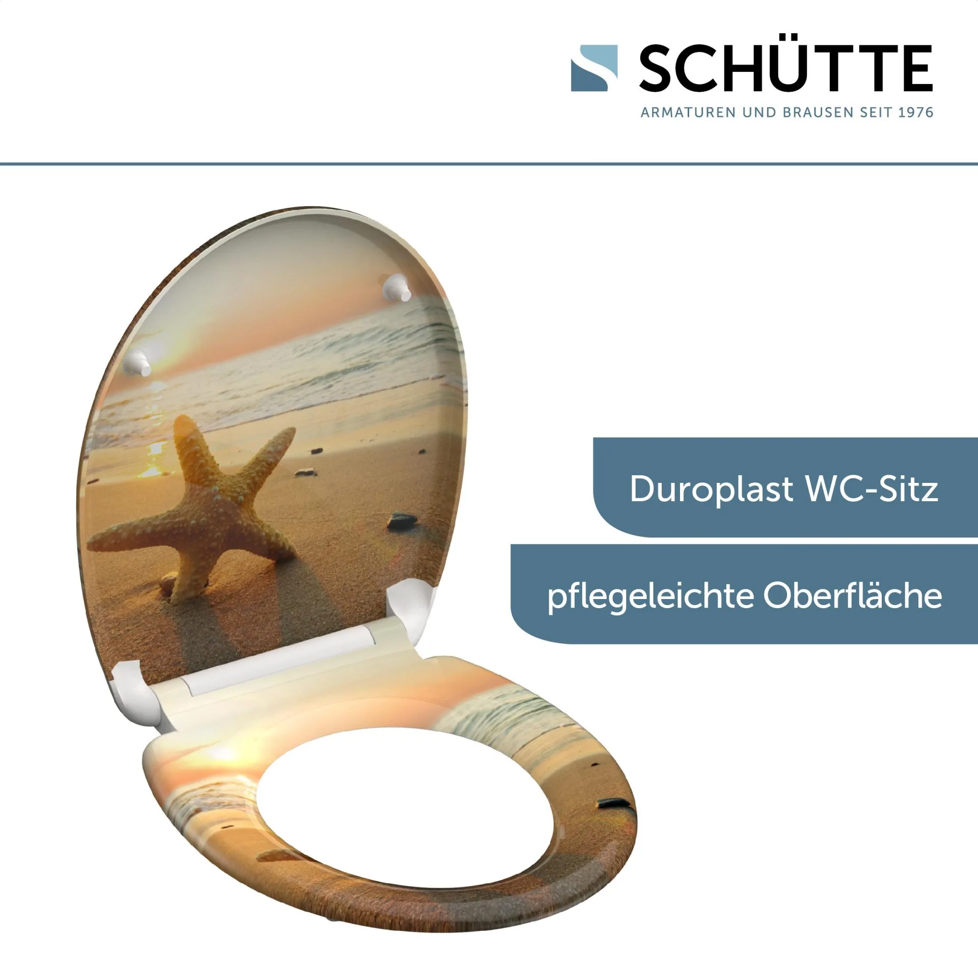 SCHÜTTE SEA STAR WC-Sitz, Kunststoff, mit Absenkautomatik und Schnellverschluss