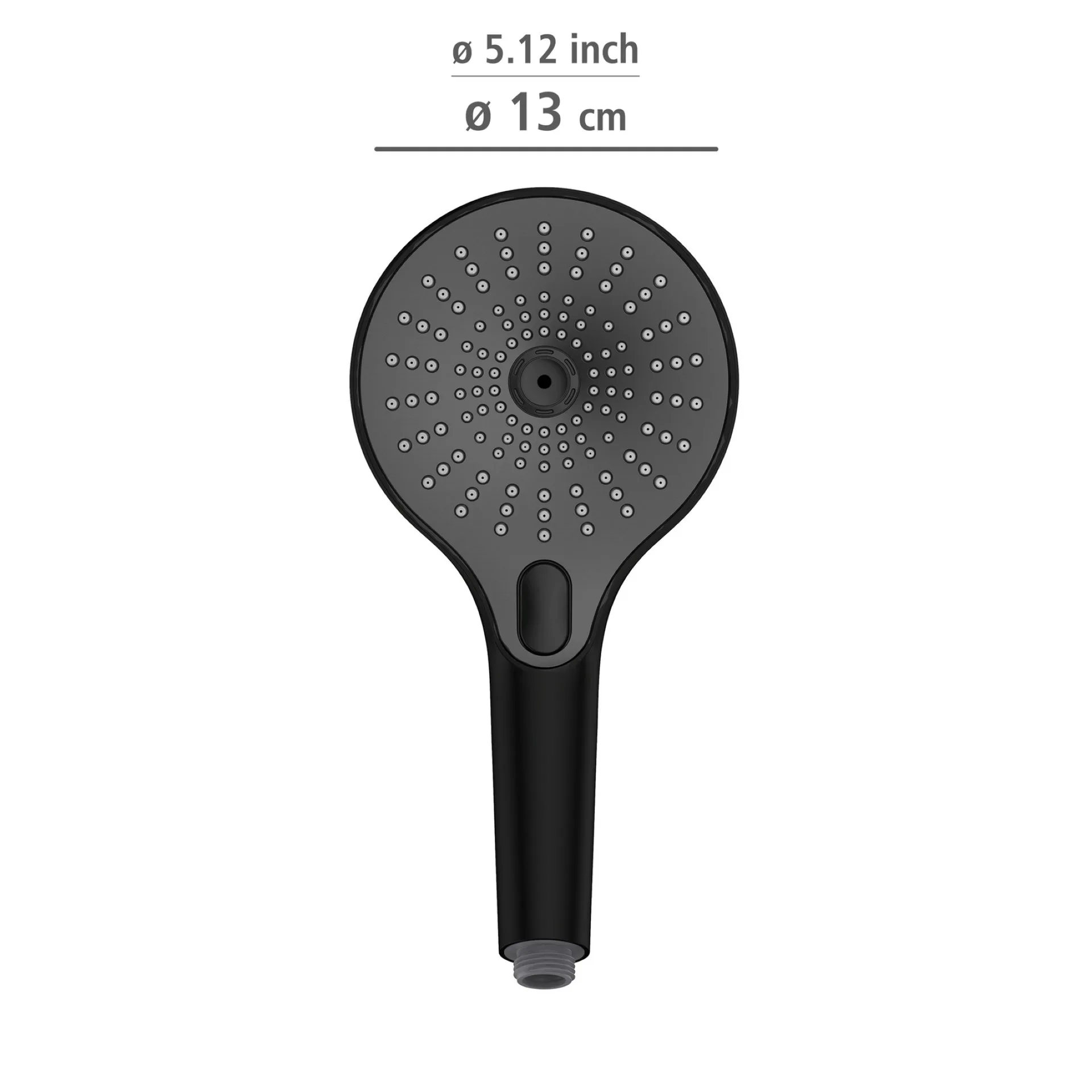 WENKO ULTIMATE Duschkopf Ø 13 cm, Schwarz/Grau, 3 verschiedene Wasserstrahlarten