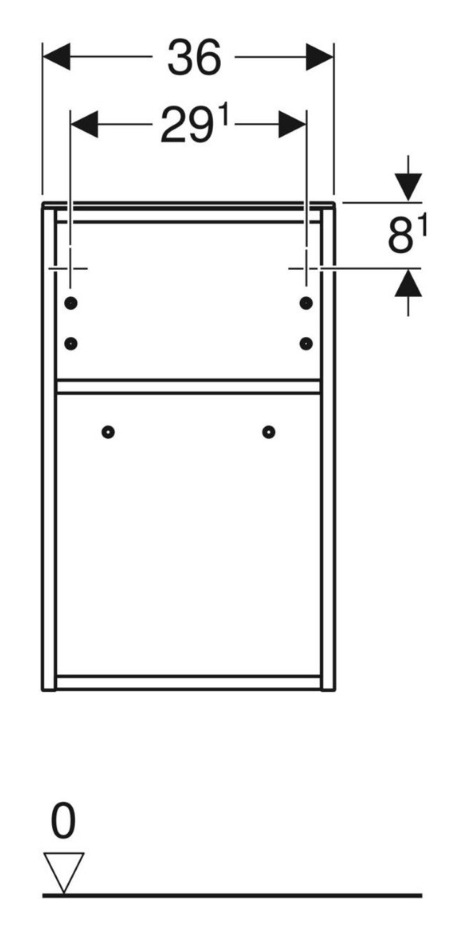 GEBERIT SMYLE SQUARE Badregal 36 cm breit, Braun dunkel, 2 Fächer