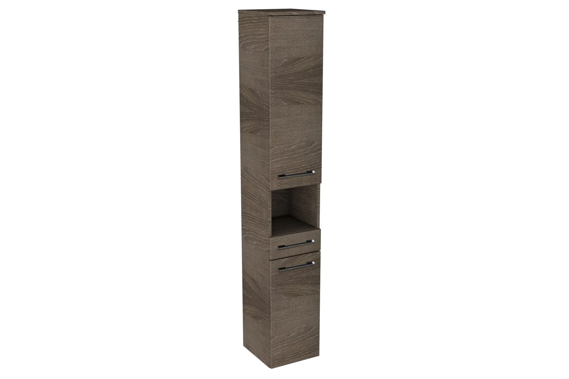 Lanzet Hochschrank mit Nische 30 cm, rechts, Dunkelbraun