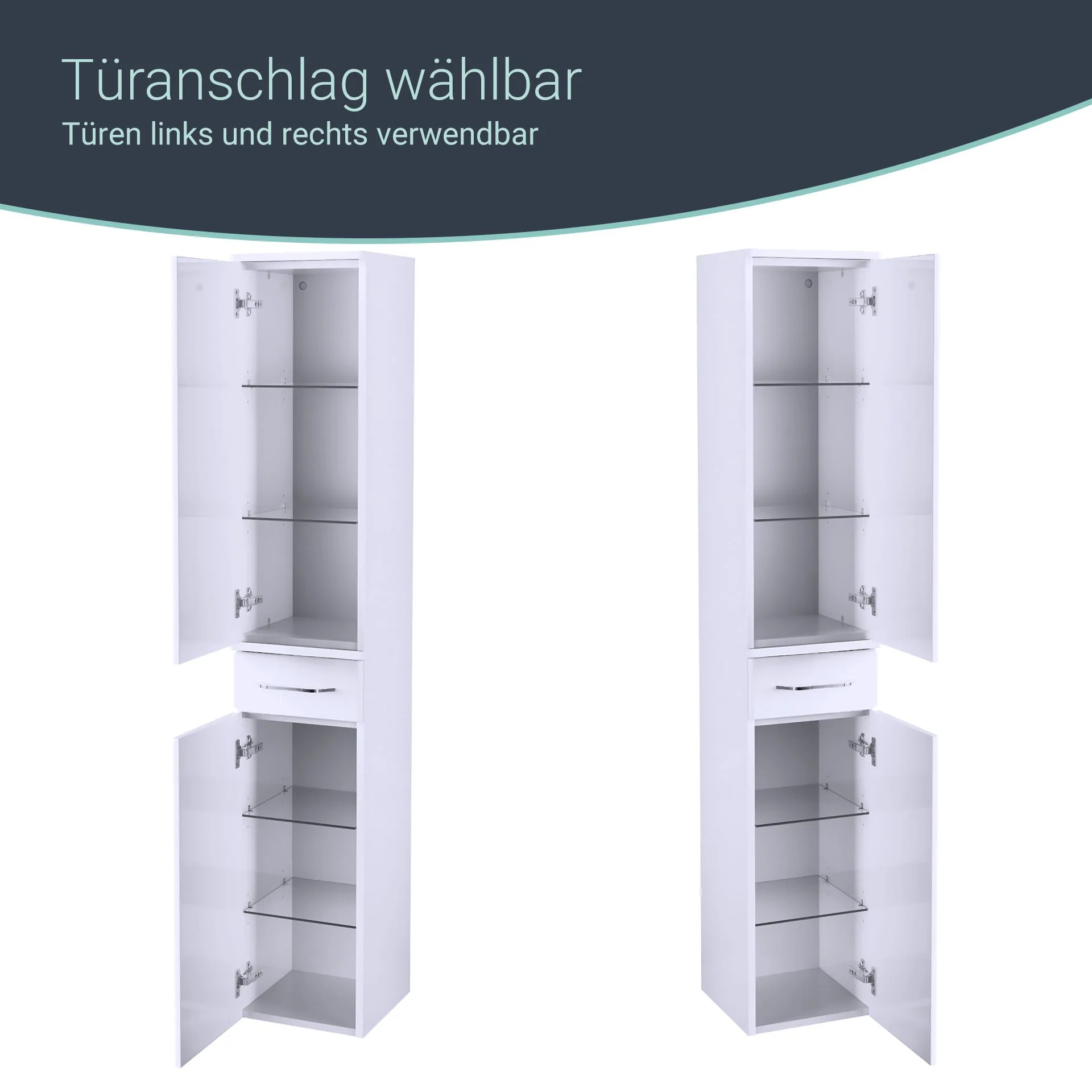 FACKELMANN MILANO Hochschrank 30 cm breit, Weiß