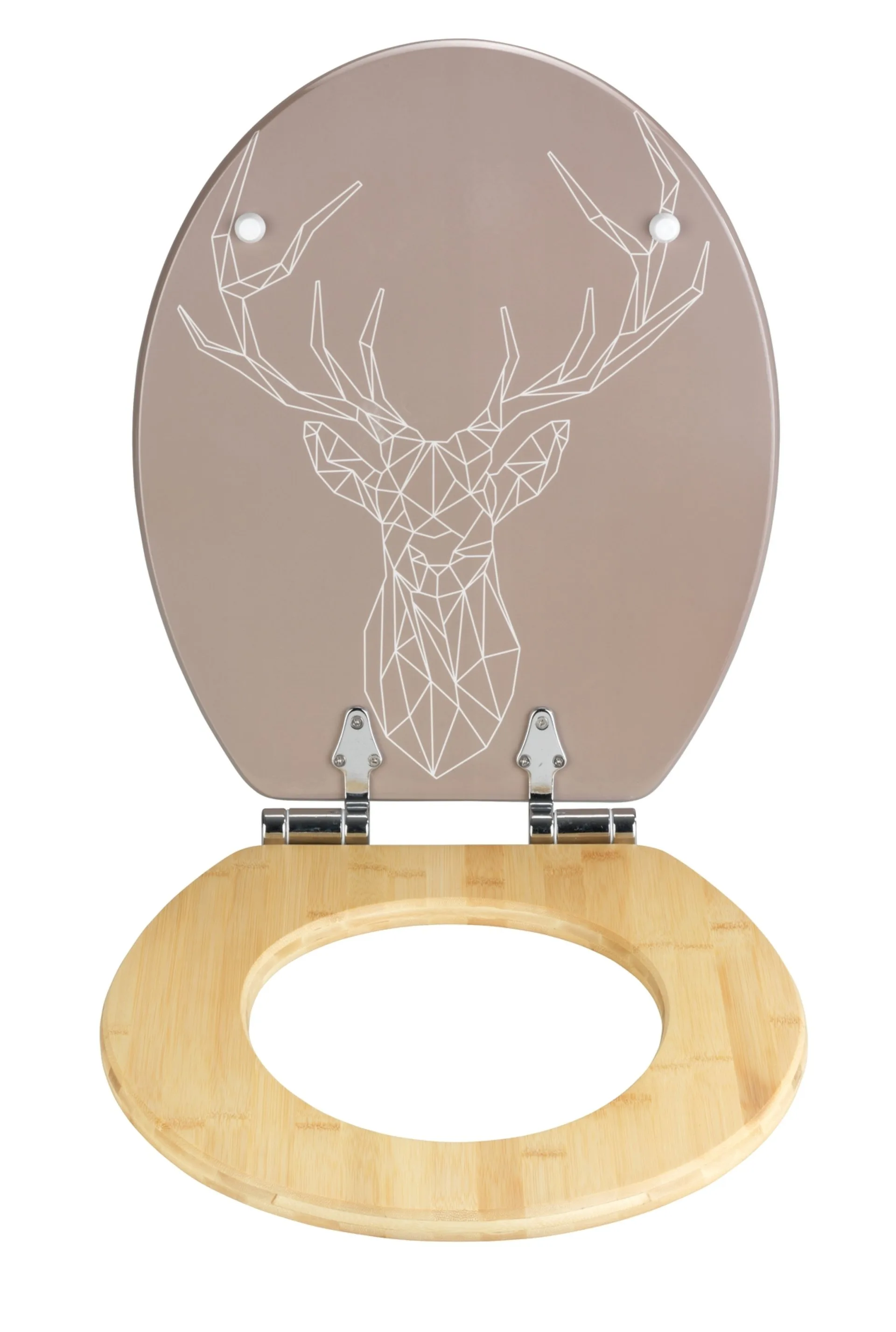 WENKO STAG WC-Sitz, Beige, MDF/Bambus