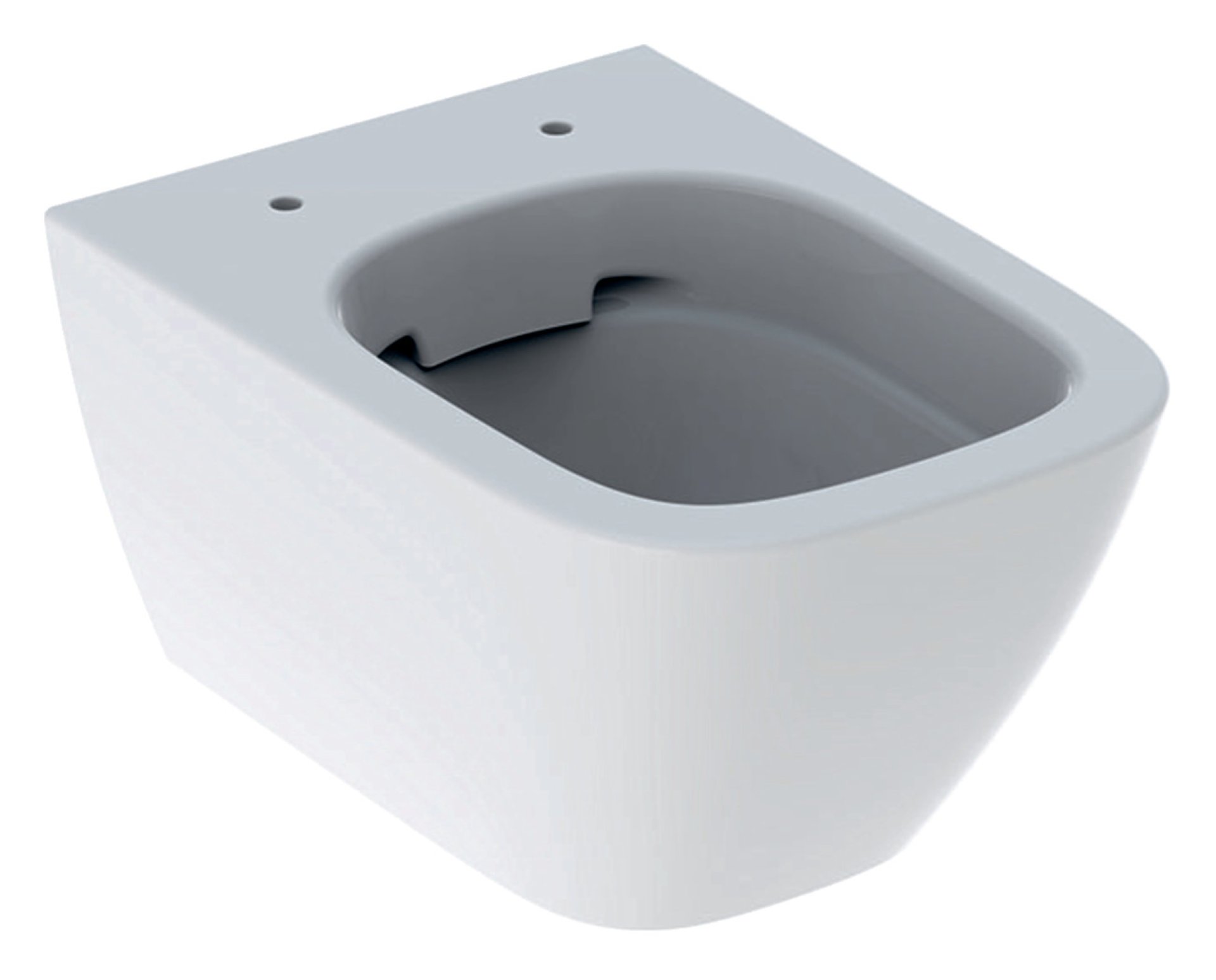 GEBERIT SMYLE SQUARE Tiefspül-WC 49 cm, Weiß, spülrandlos, wandhängend, KeraTect