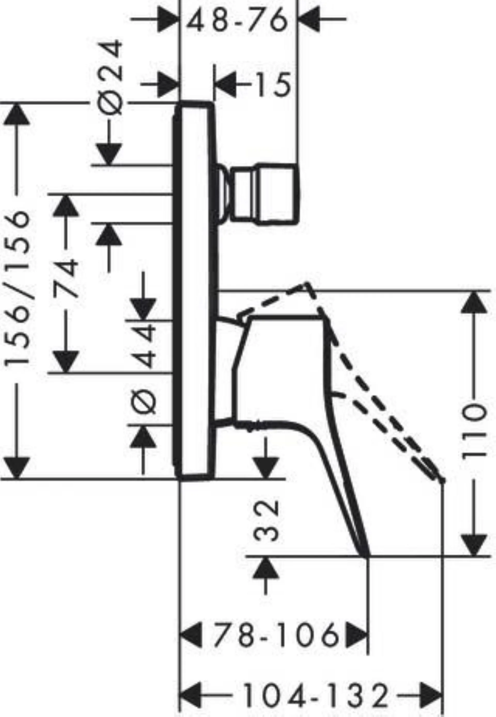 HANSGROHE VIVENIS Badewannenarmatur, Chrom, Unterputz