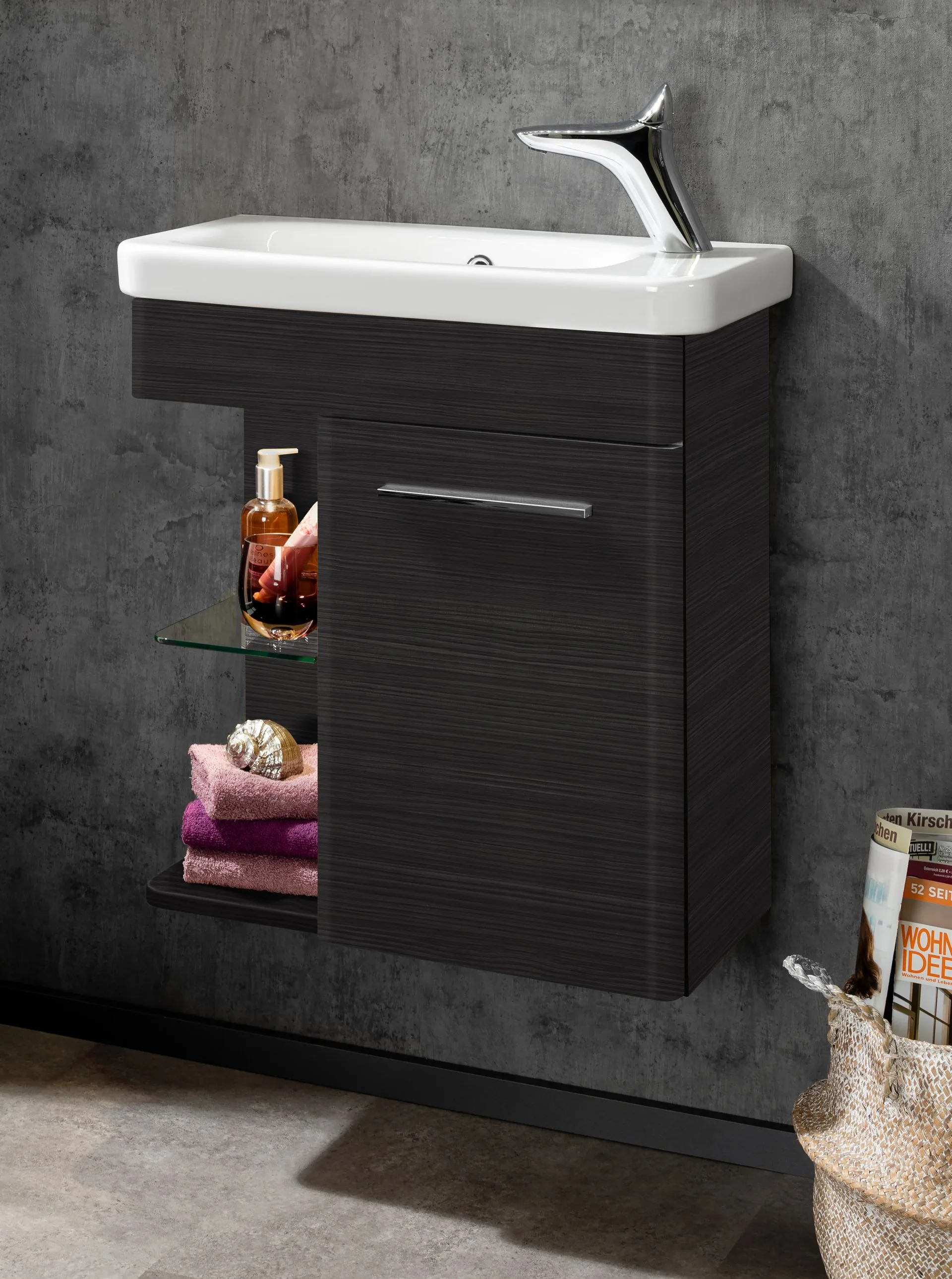 LANZET K8 Gäste WC Waschbecken Keramik 60 cm