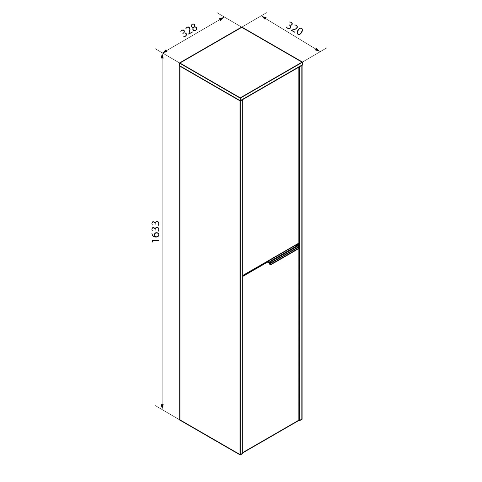FACKELMANN FLAIR Hochschrank 33 cm breit, Weiß/Anthrazit, Türanschlag links