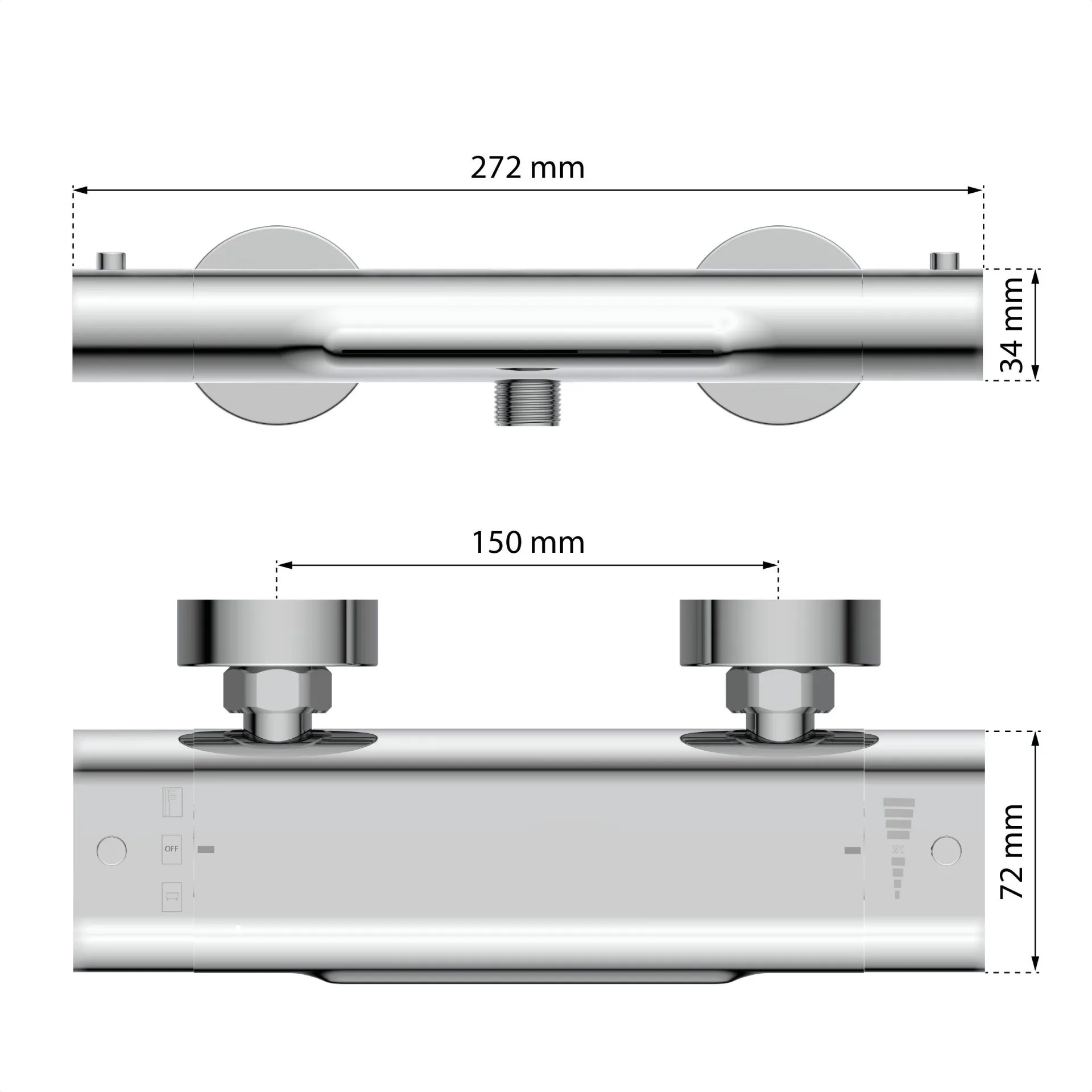 EISL CARNEO Badewannenarmatur, Chrom, mit Schwallauslauf