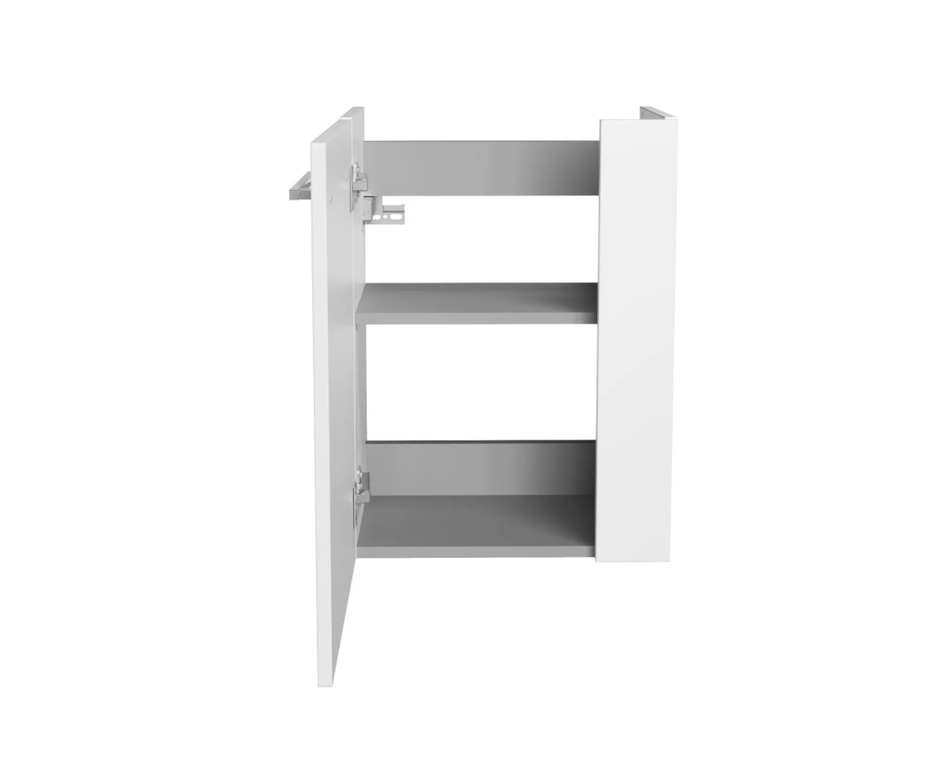 FACKELMANN SBC SCENO Gäste WC Waschtisch Set mit Spiegel 45 cm breit, Weiß, Waschbecken Glas Weiß, Türanschlag links