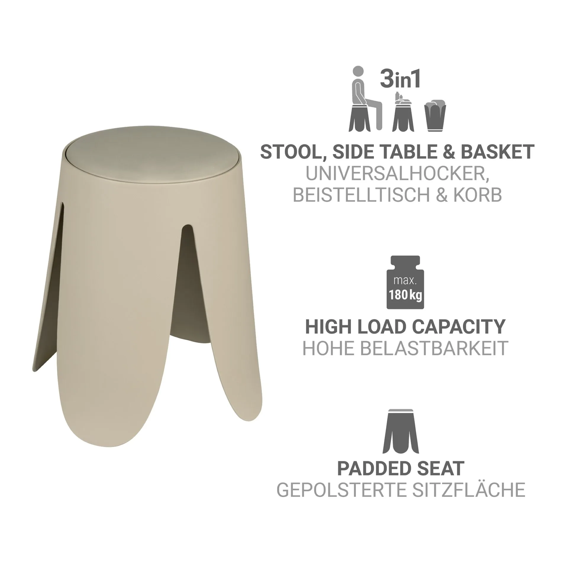 WENKO COMISO Badhocker, Beige matt