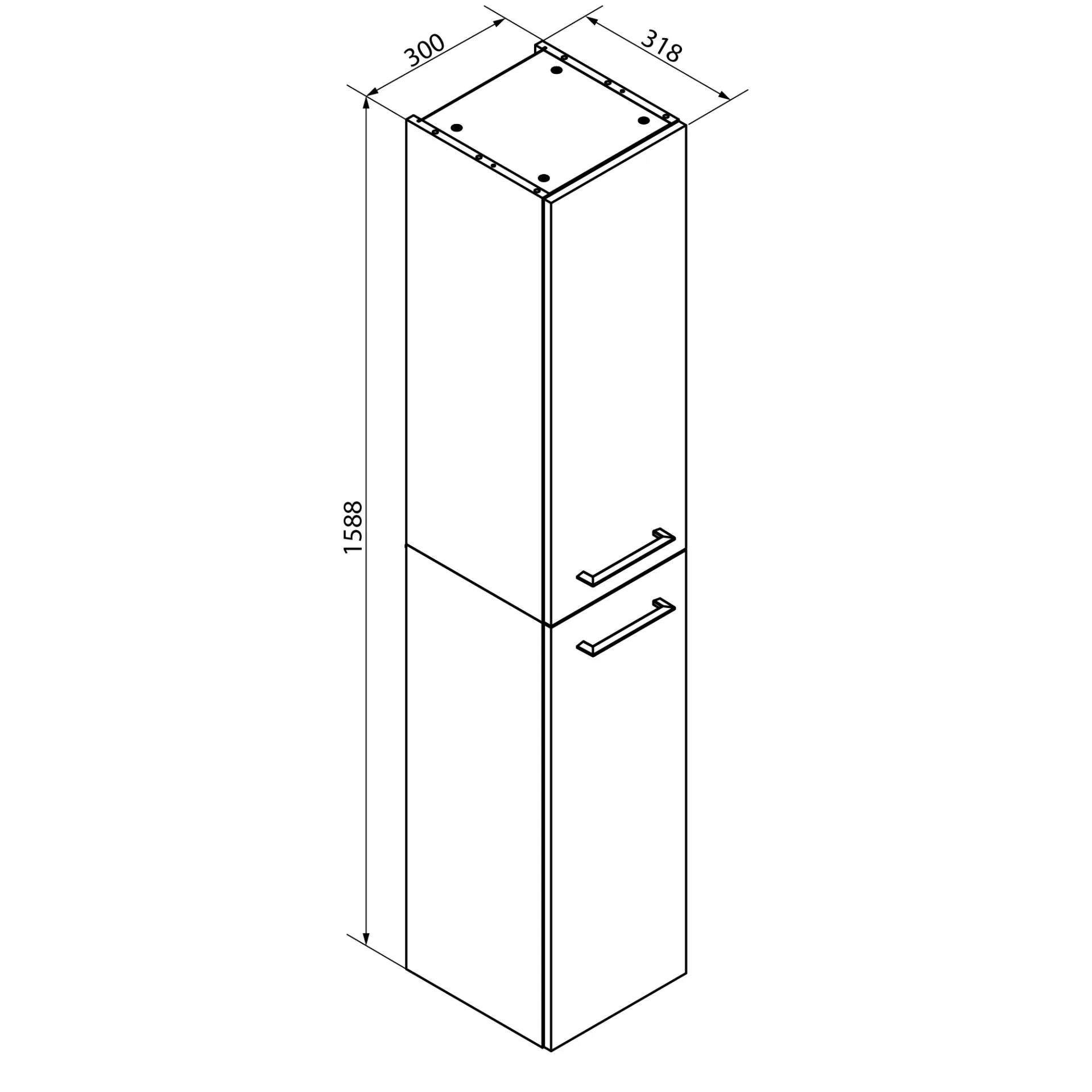Fackelmann B.PERFEKT Hochschrank 30 cm breit, Braun hell