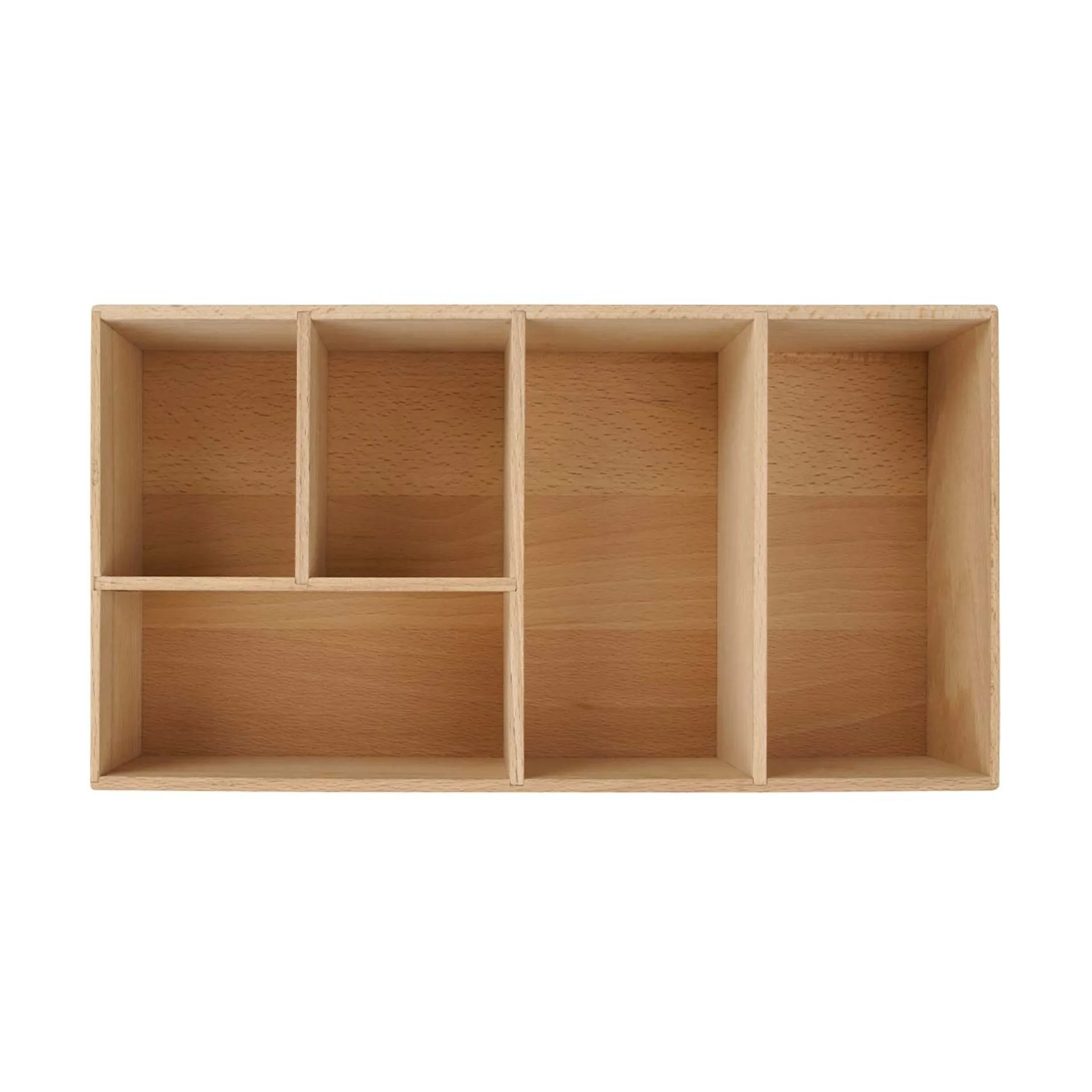 FACKELMANN Schubladen Organizer 17 cm breit, Braun, Buchenholz
