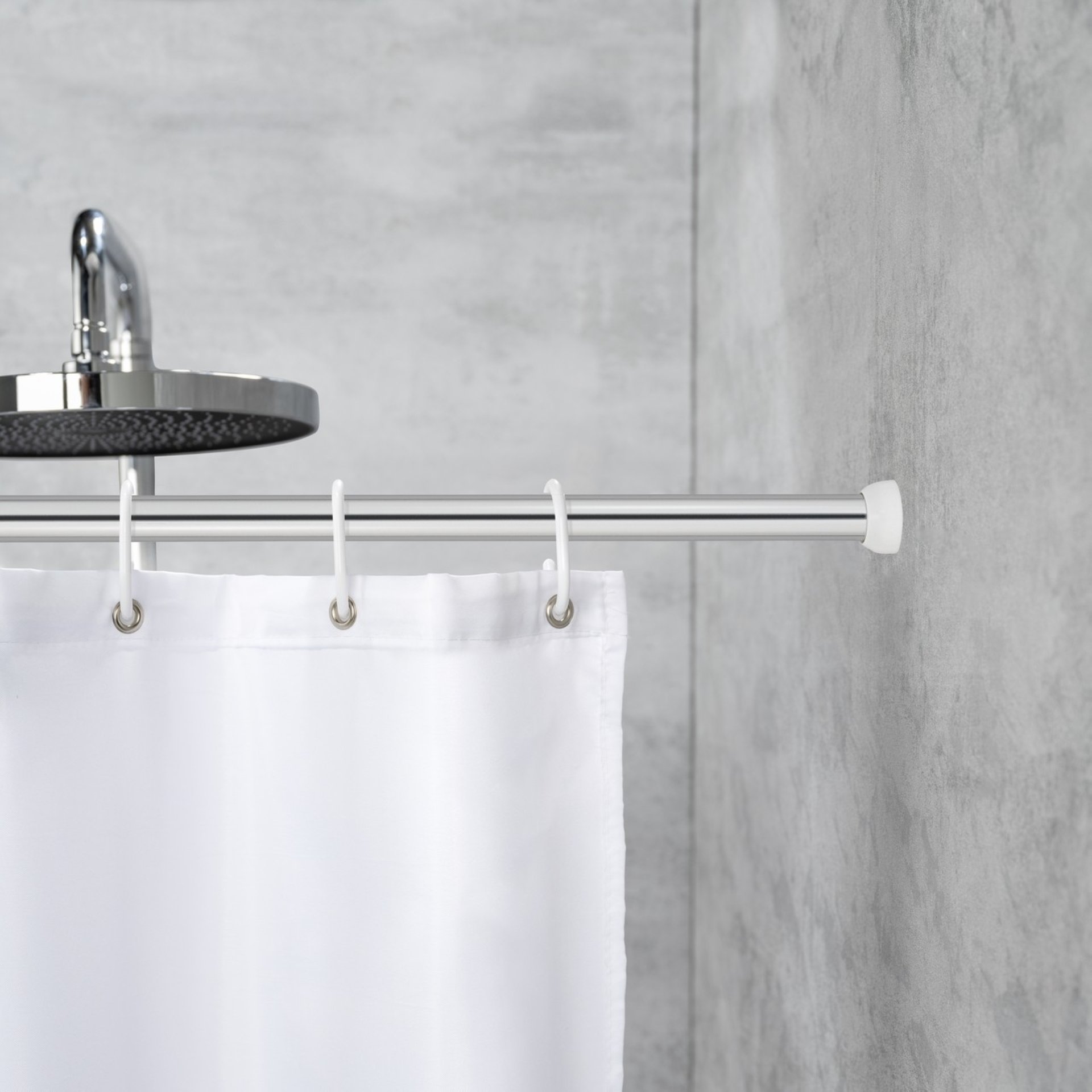 WENKO Teleskop-Duschstange 110-185 cm, Chrom, Aluminium rostfrei