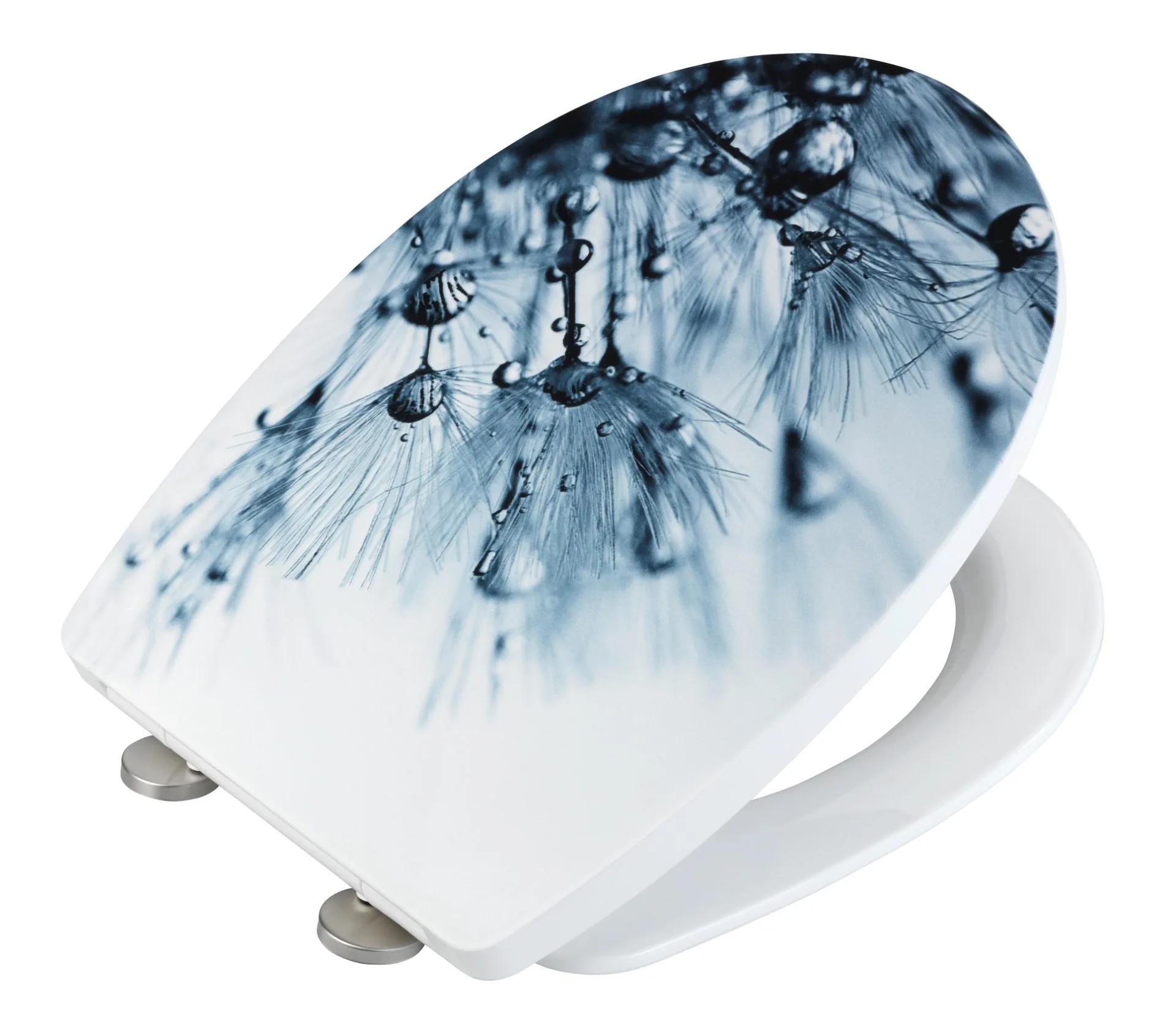 WENKO SERENO WC-Sitz, Weiß/Blau, Thermoplast