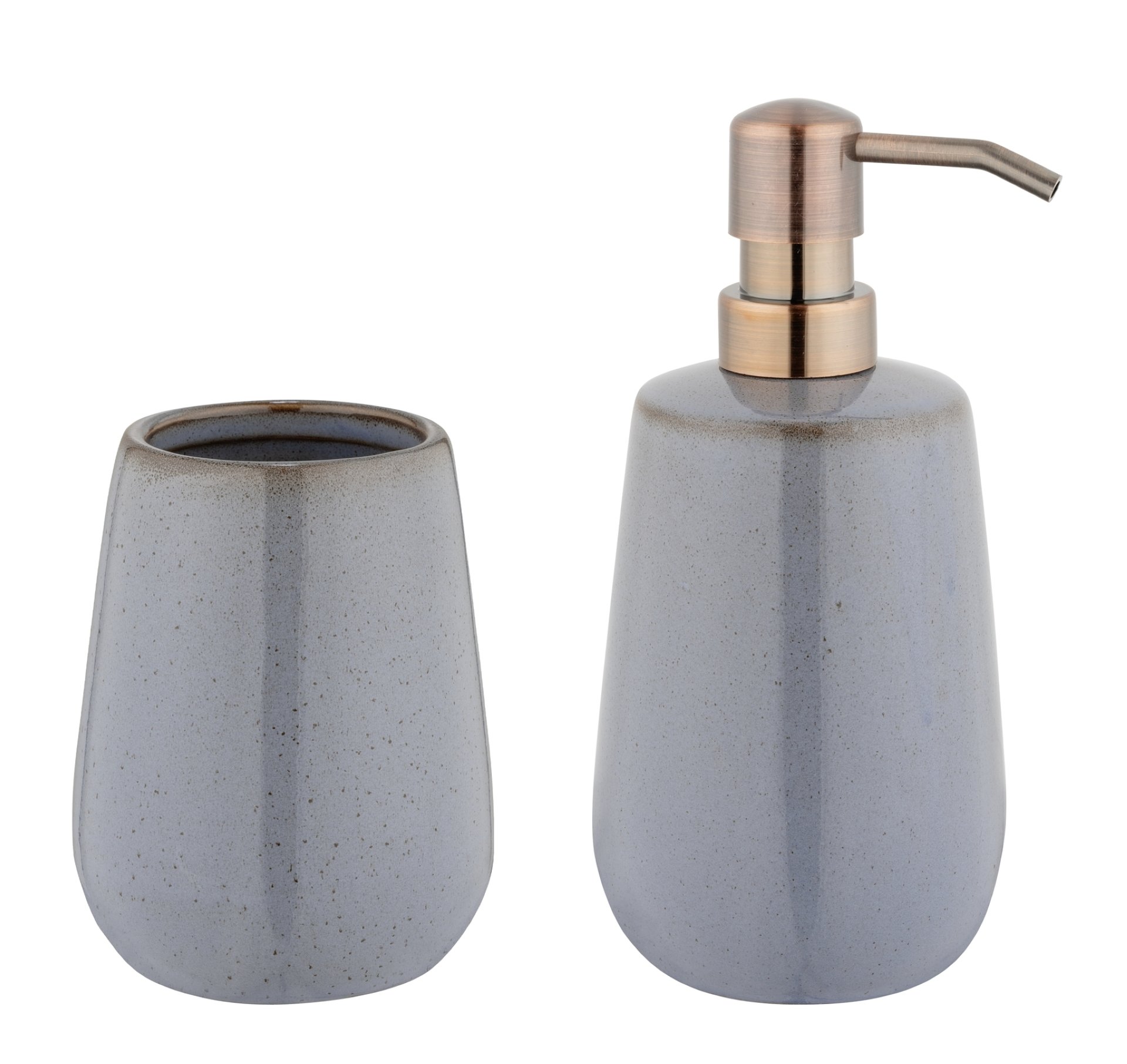 WENKO SIRMIONE Accessoire Set, Blau, Zahnputzbecher, Seifenspender, Keramik