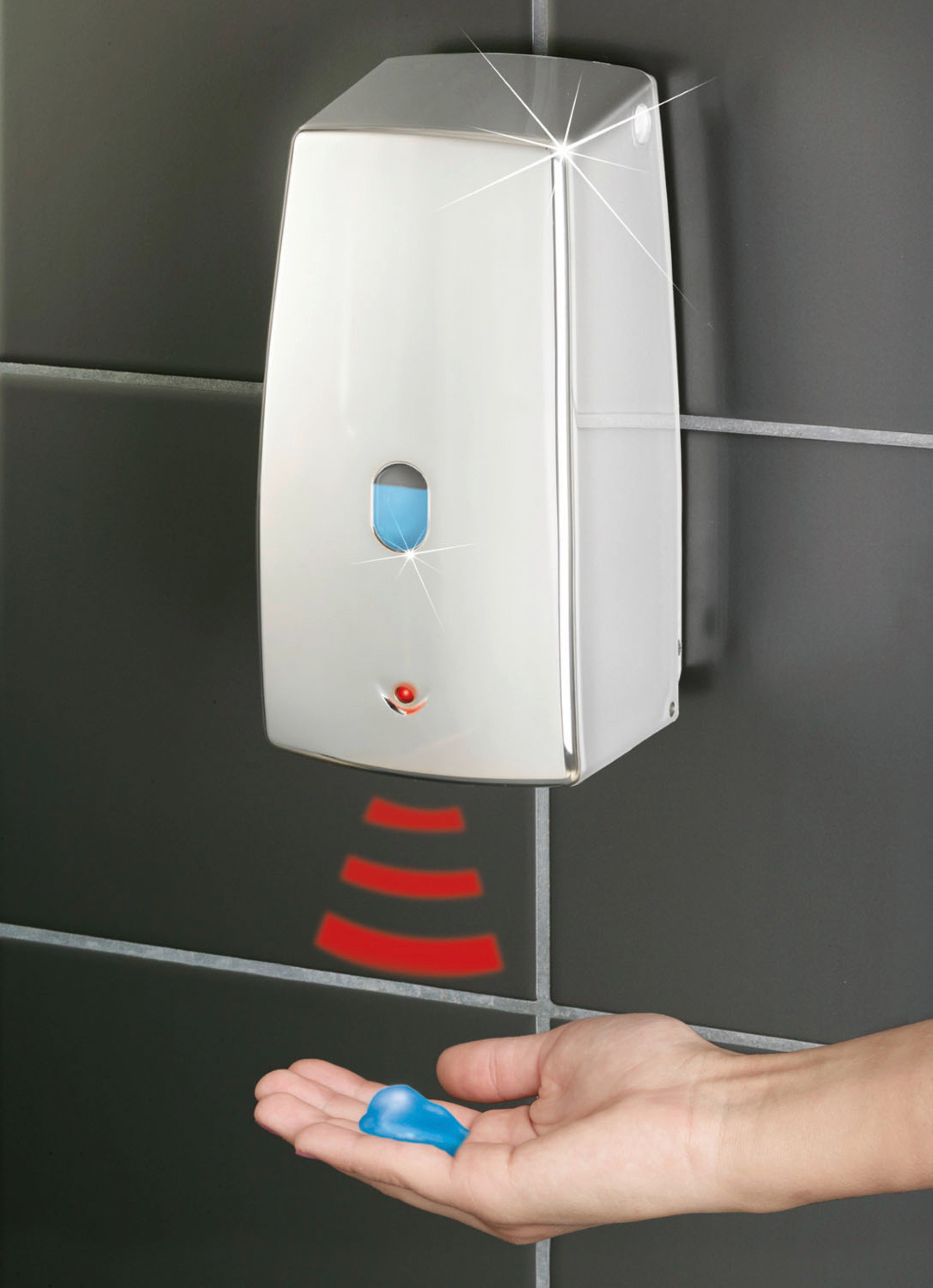 WENKO TREVISO Seifenspender 650 ml, Chrom, Infrarot