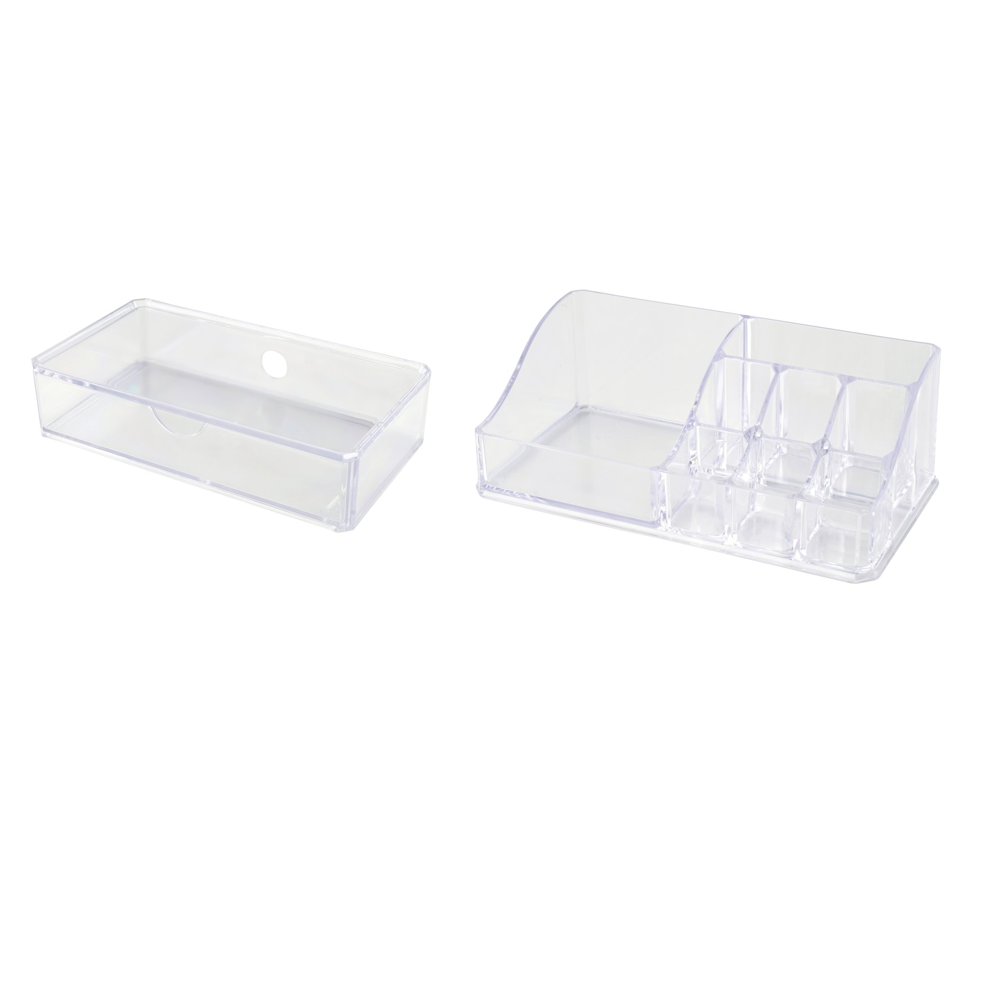 FACKELMANN Kosmetik Organizer Set, Transparent, aus Kunststoff