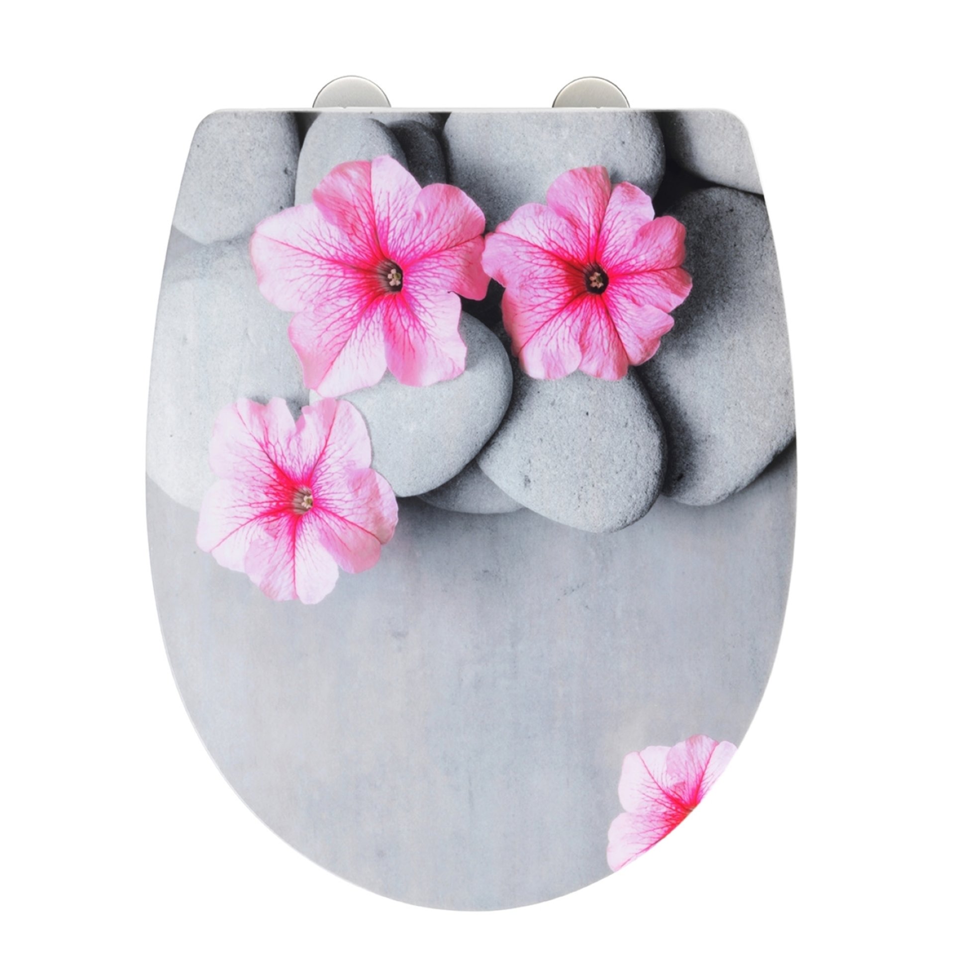 WENKO PRETTY WC-Sitz, Grau, Hochglanz, mit Absenkautomatik