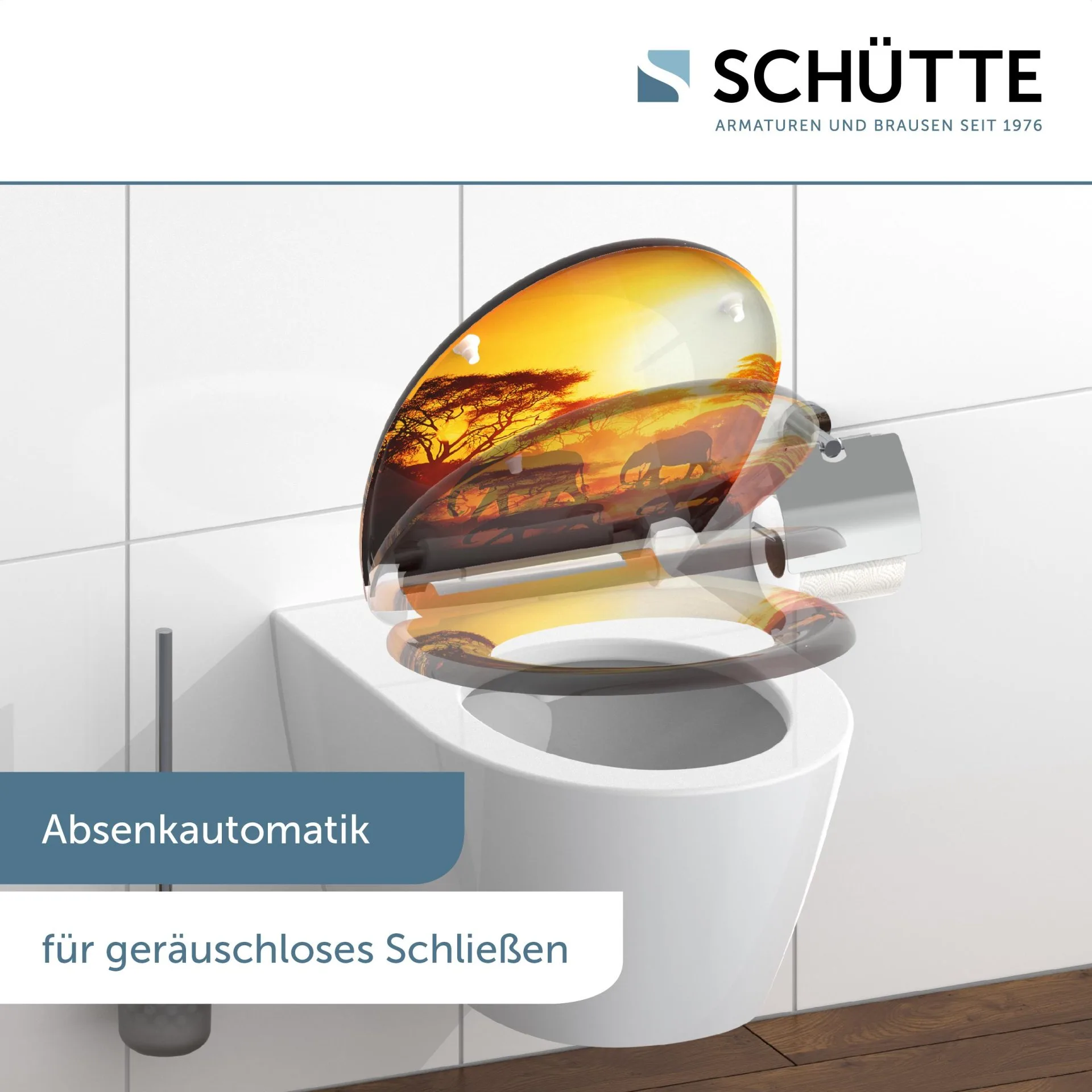 SCHÜTTE AFRICA WC-Sitz, Kunststoff, mit Absenkautomatik und Schnellverschluss