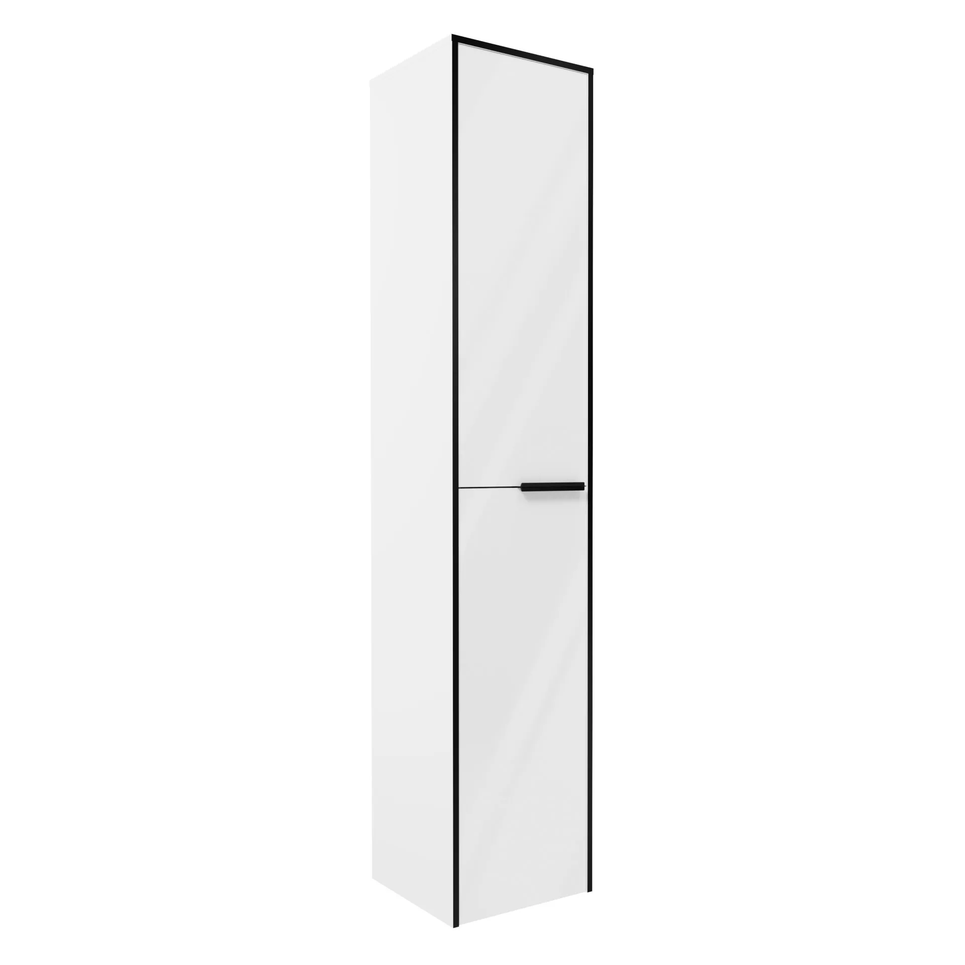 FACKELMANN FLAIR Hochschrank 33 cm breit, Weiß/Anthrazit, Türanschlag links
