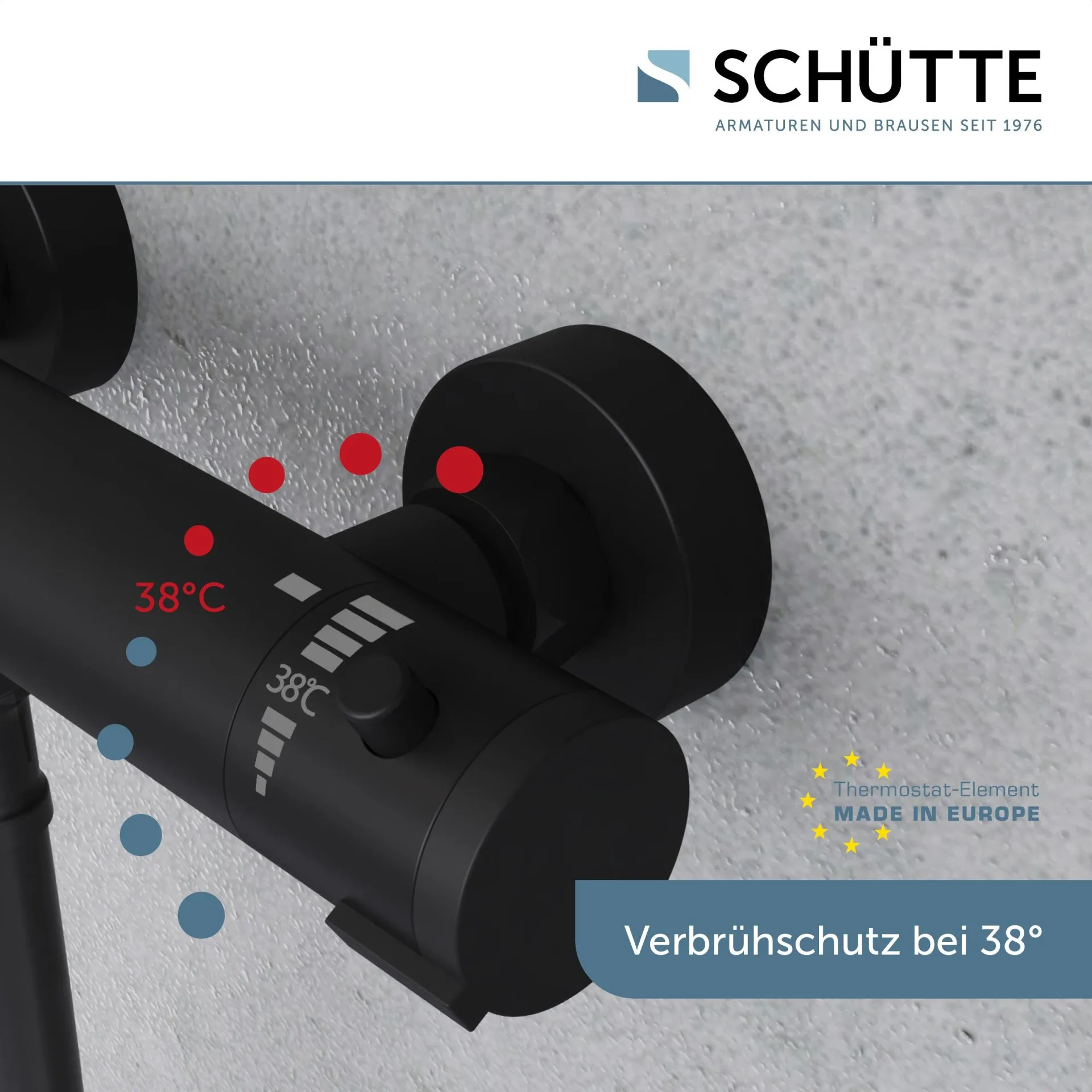 SCHÜTTE LONDON Duschthermostat, Schwarz matt