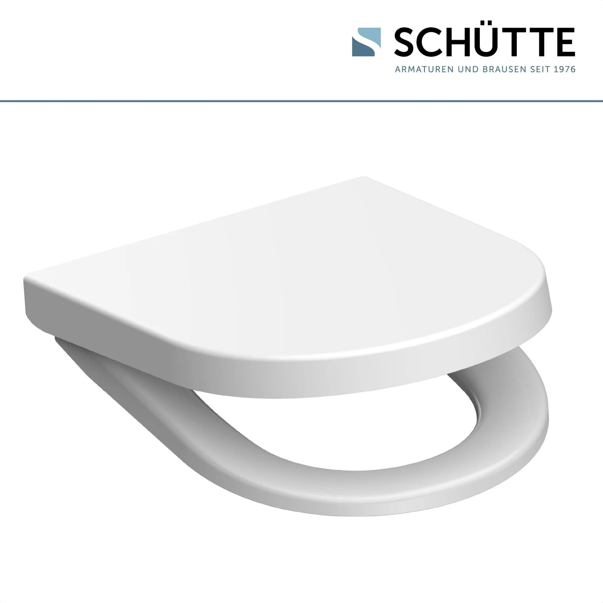 SCHÜTTE D-FORM WHITE WC-Sitz, Kunststoff, mit Absenkautomatik und Schnellverschluss