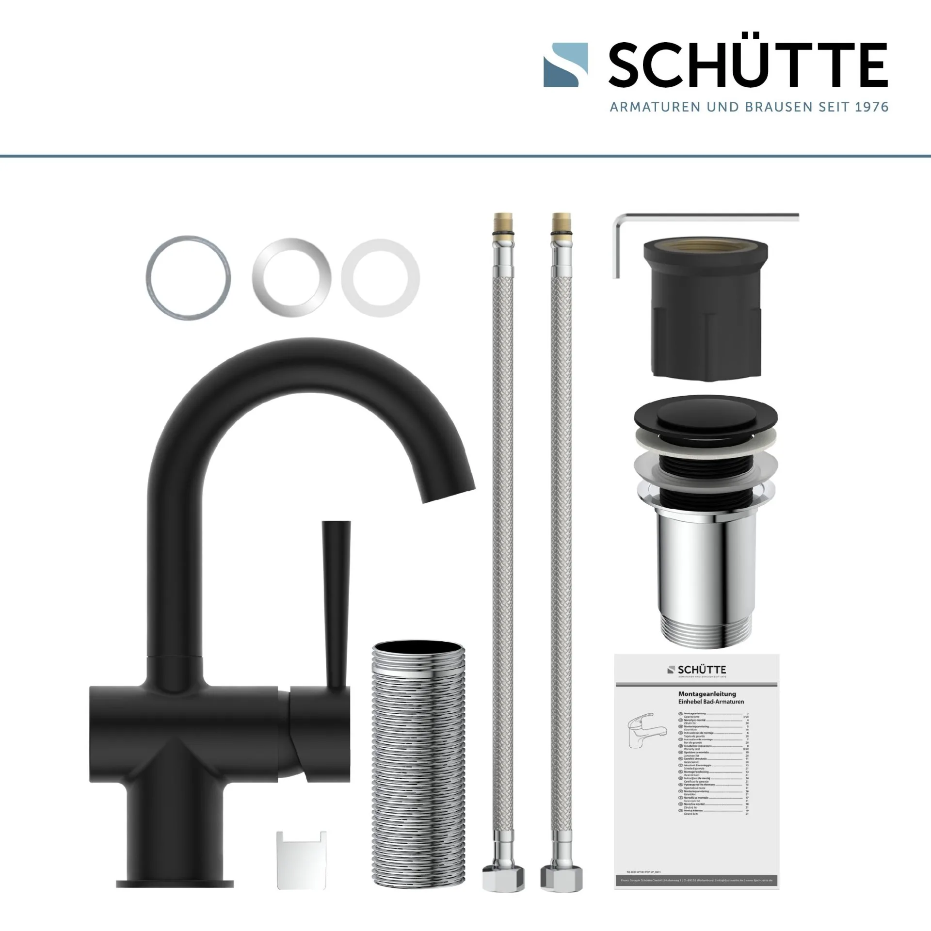 SCHÜTTE CORNWALL Waschtischarmatur, Schwarz matt