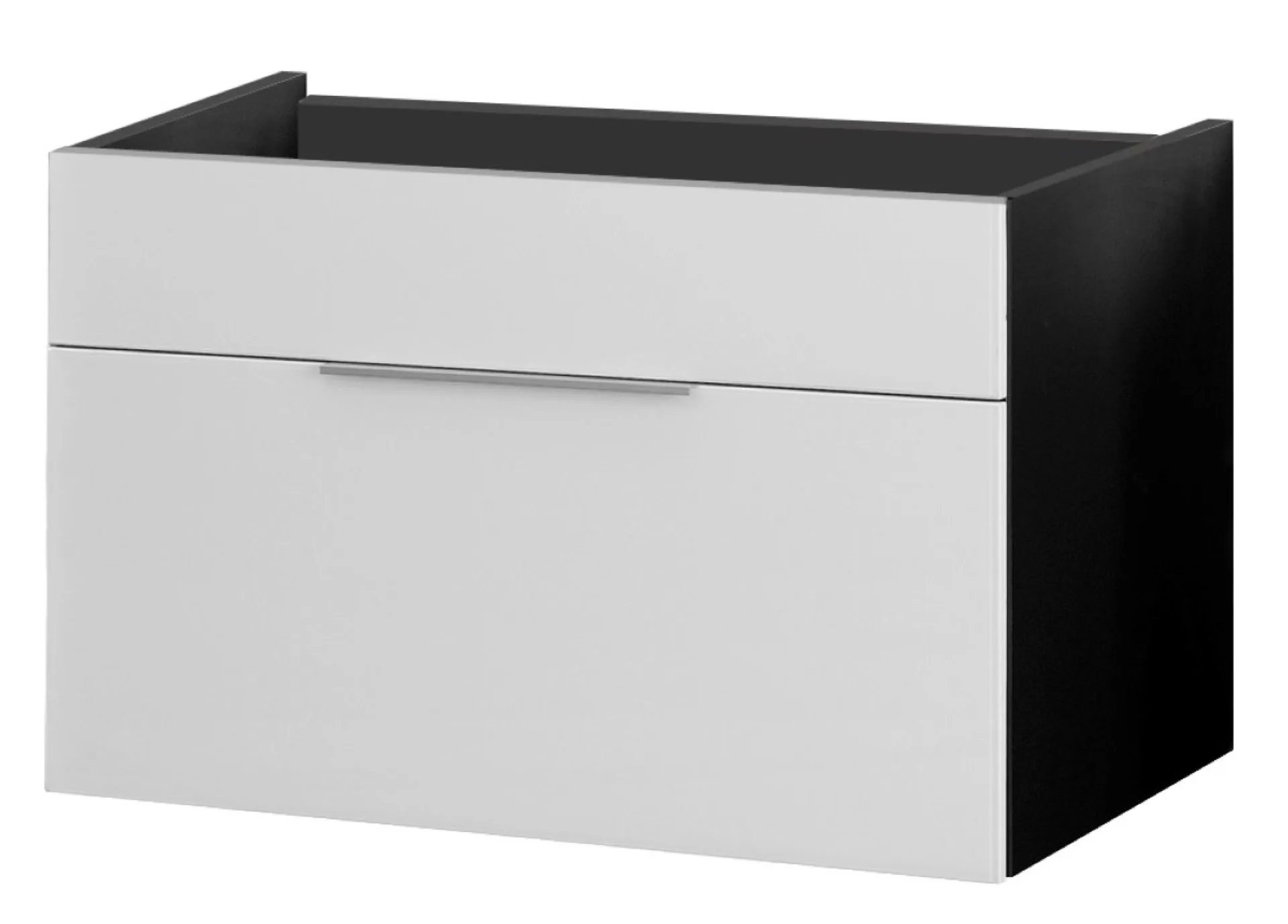 FACKELMANN KARA Waschbeckenunterschrank 80 cm breit, Weiß/Anthrazit, 1 Schublade